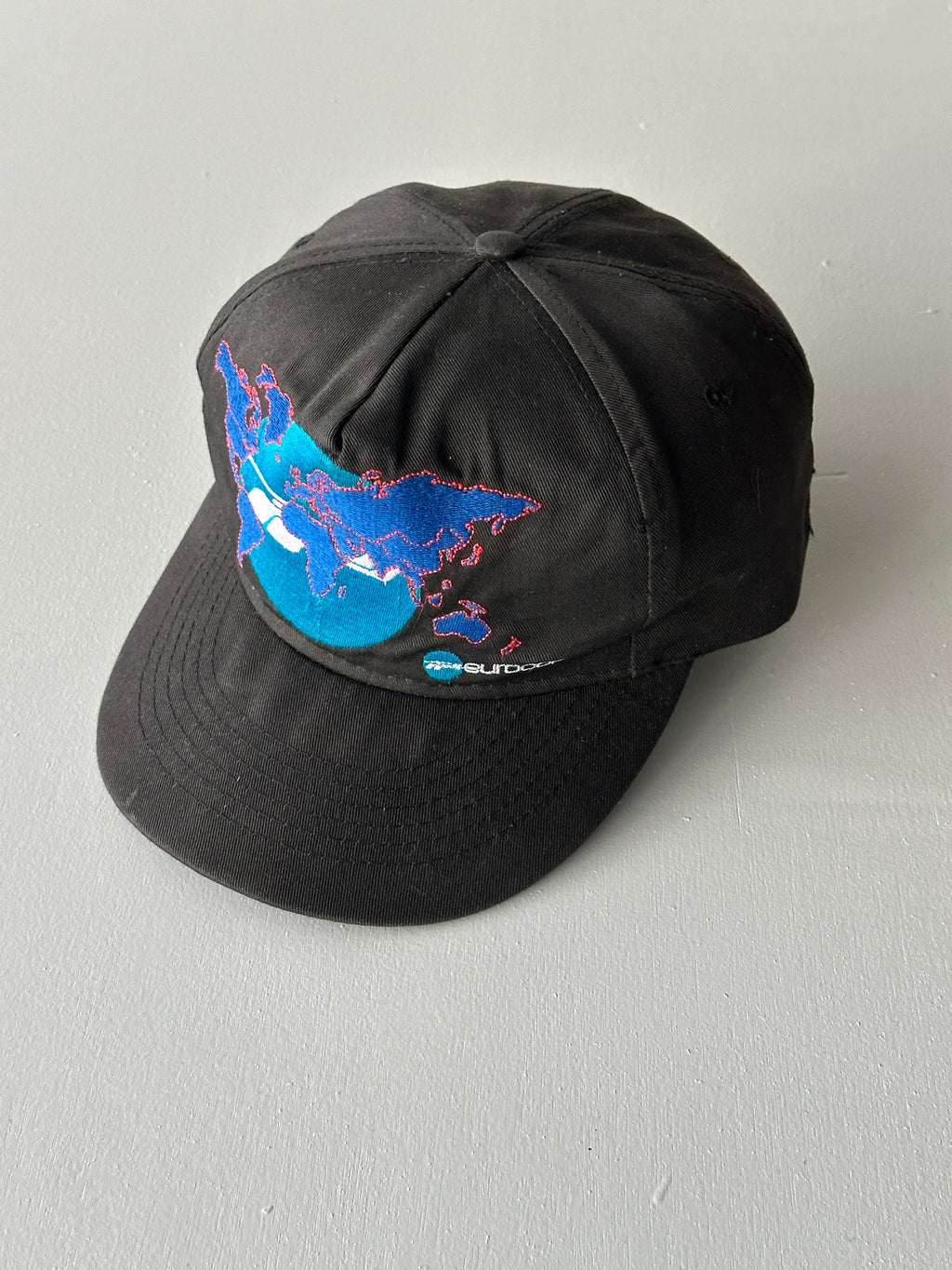 Black Eurocopter Helicopter 90's Vintage SnapBack Trucker Cap