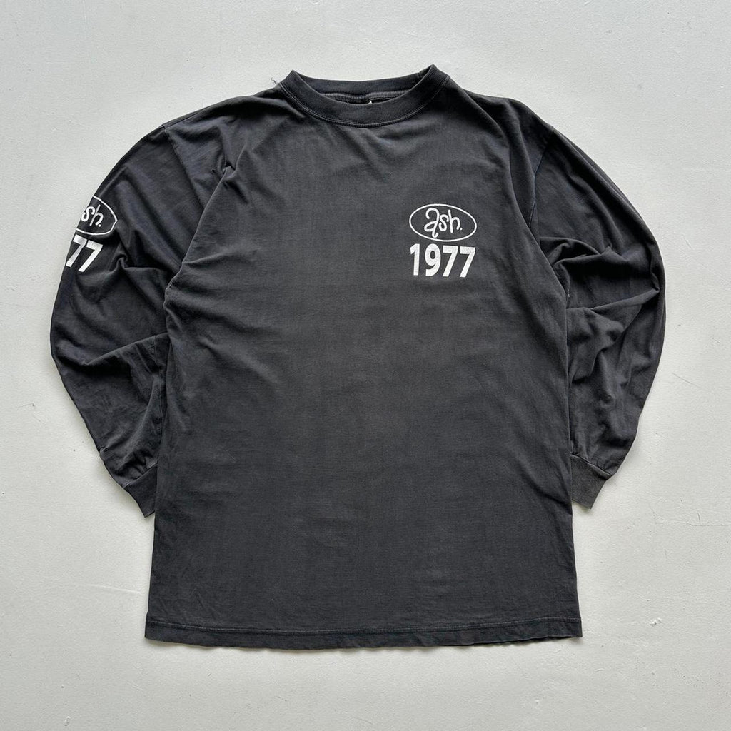 ASH Faded Black 1977 Long Sleeve Brit Pop 90s Vintage T-shirt - Large