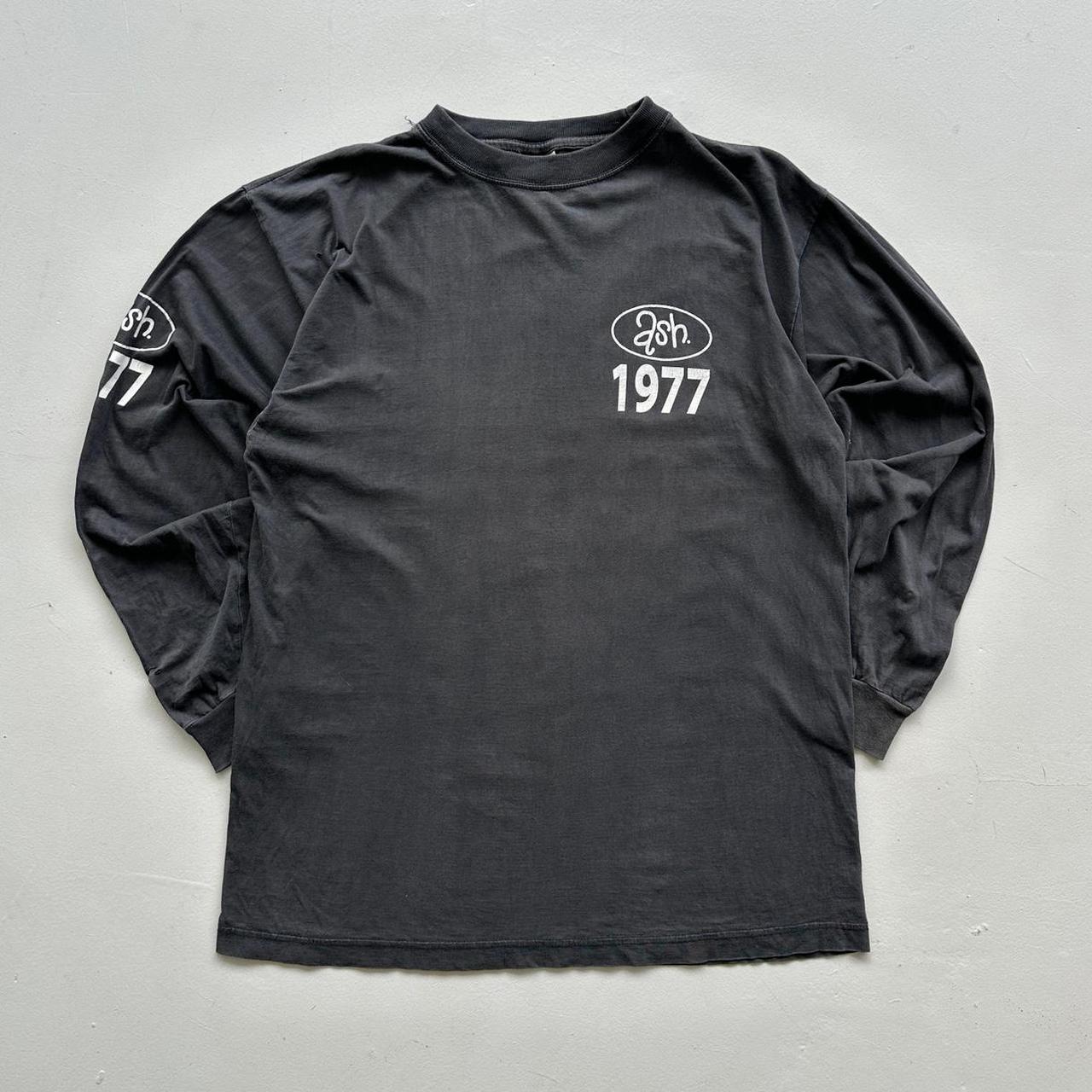 ASH Faded Black 1977 Long Sleeve Brit Pop 90s Vintage T-shirt - Large