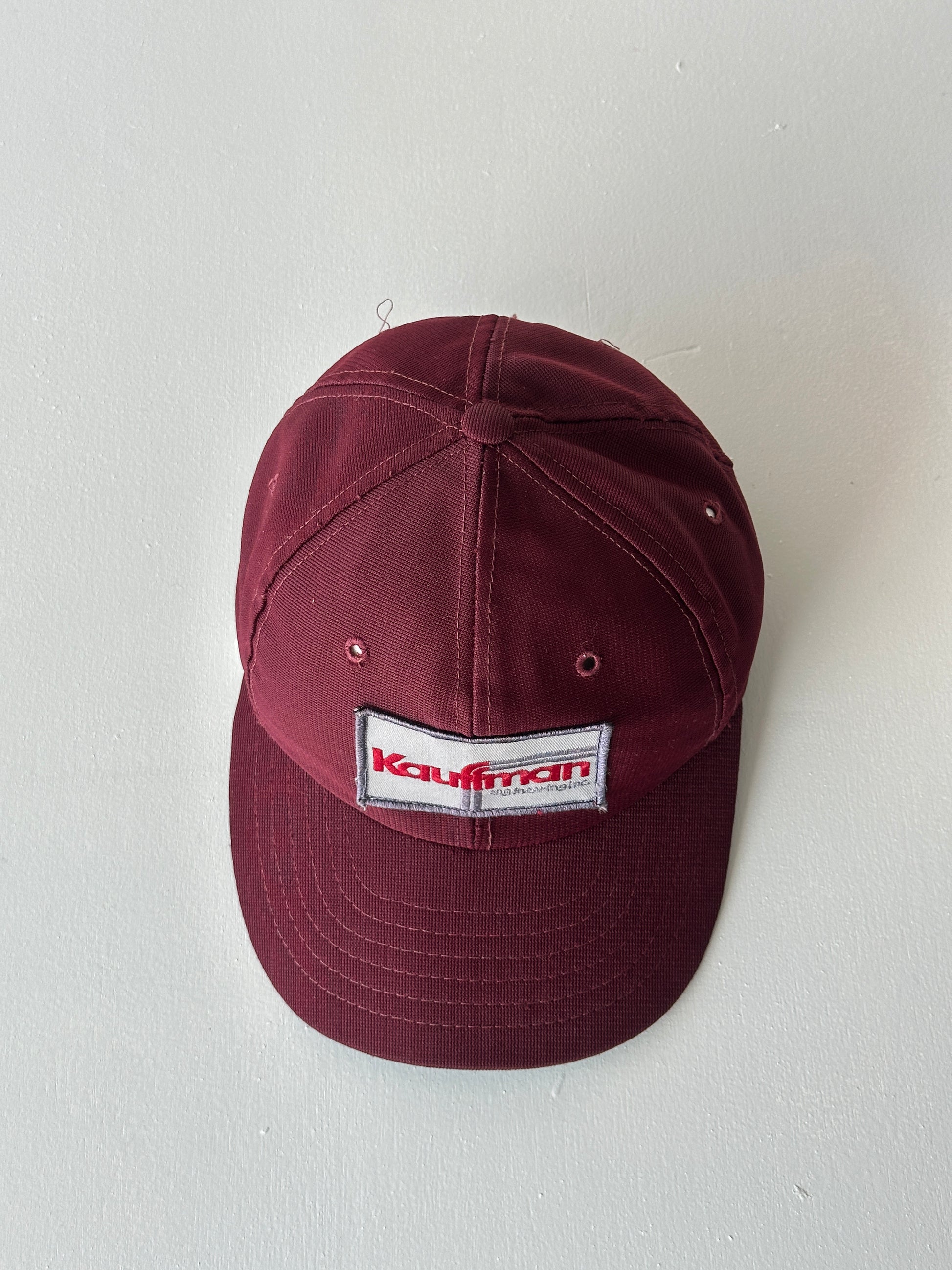 Burgundy Kauffman Engineering 90's Vintage SnapBack Trucker Cap