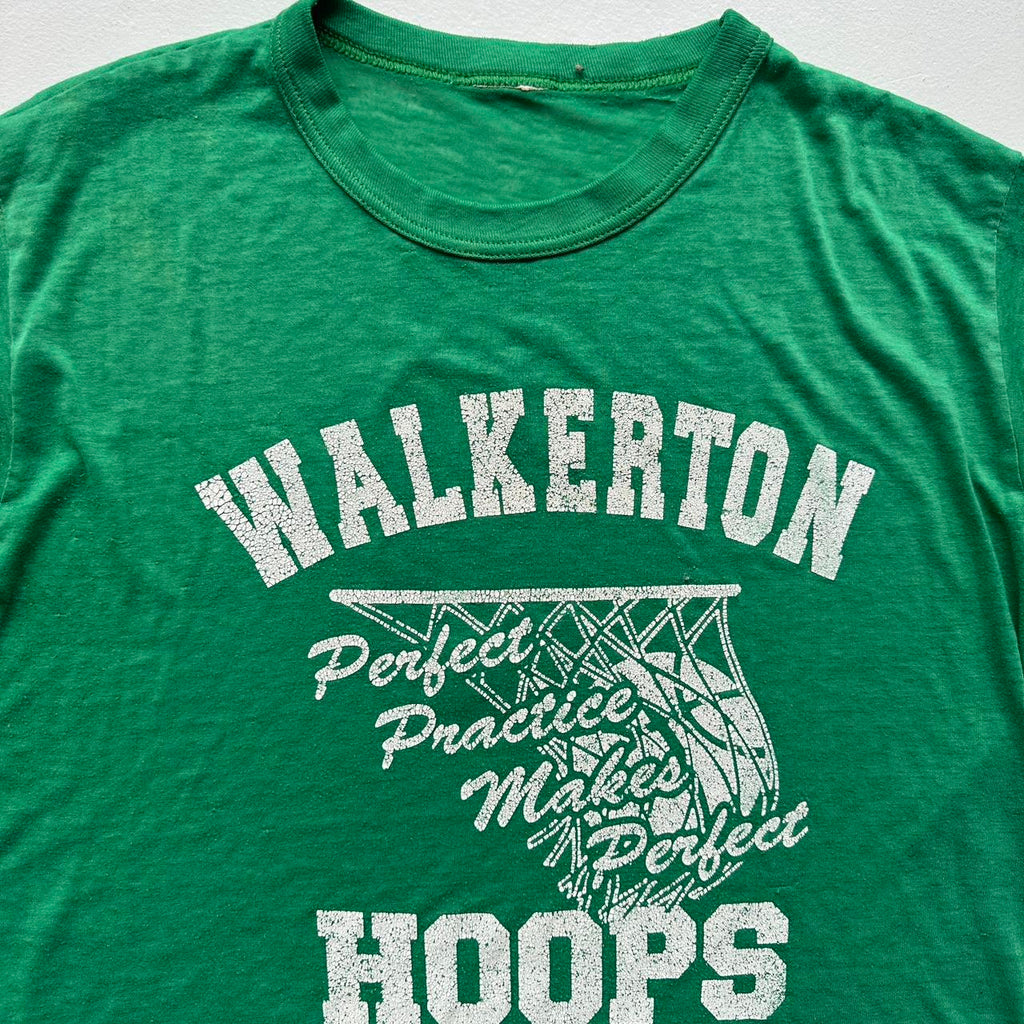 Green Walkerton Basketball 80s Vintage T-shirt - Small