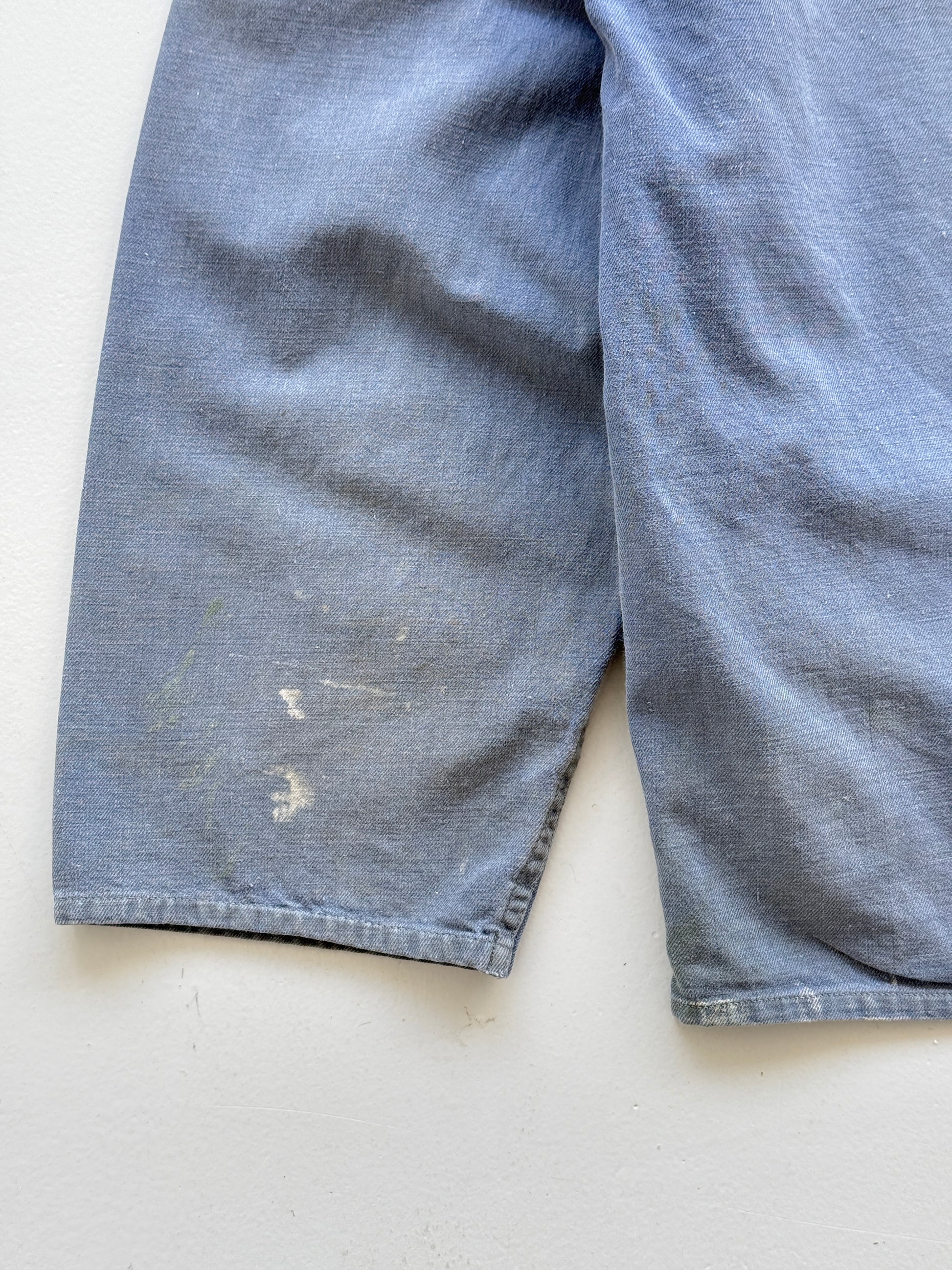 Thrashed Blue French Vintage Workwear Chore Jacket CH359 - Small