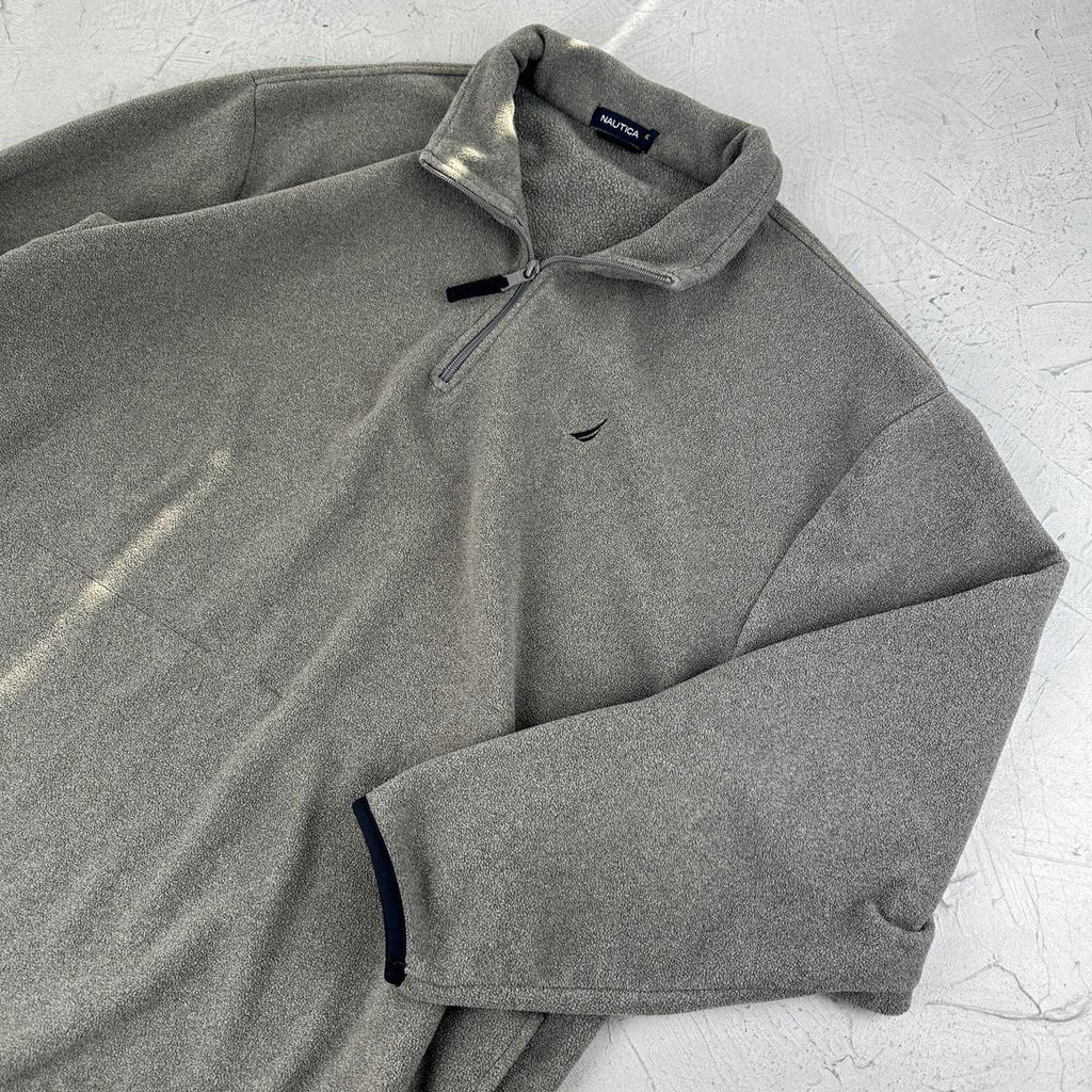 Grey Naurtica Quarter-Zip 90s vintage Fleece - 2XL