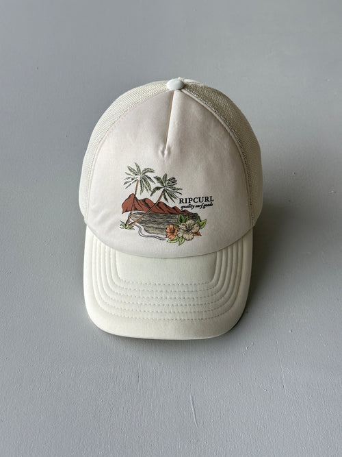 Cream Rip Curl Quality Surf Goods Vintage SnapBack Trucker Cap