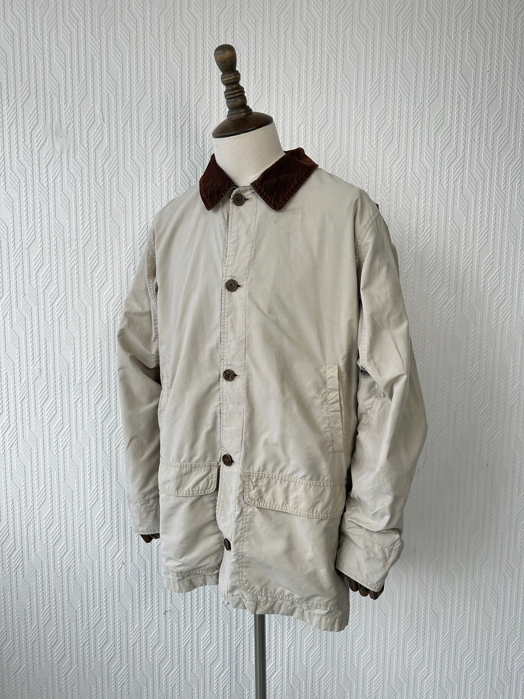 Eddie Bauer 90's Vintage Barn Jacket Cream / Sandstone - Large