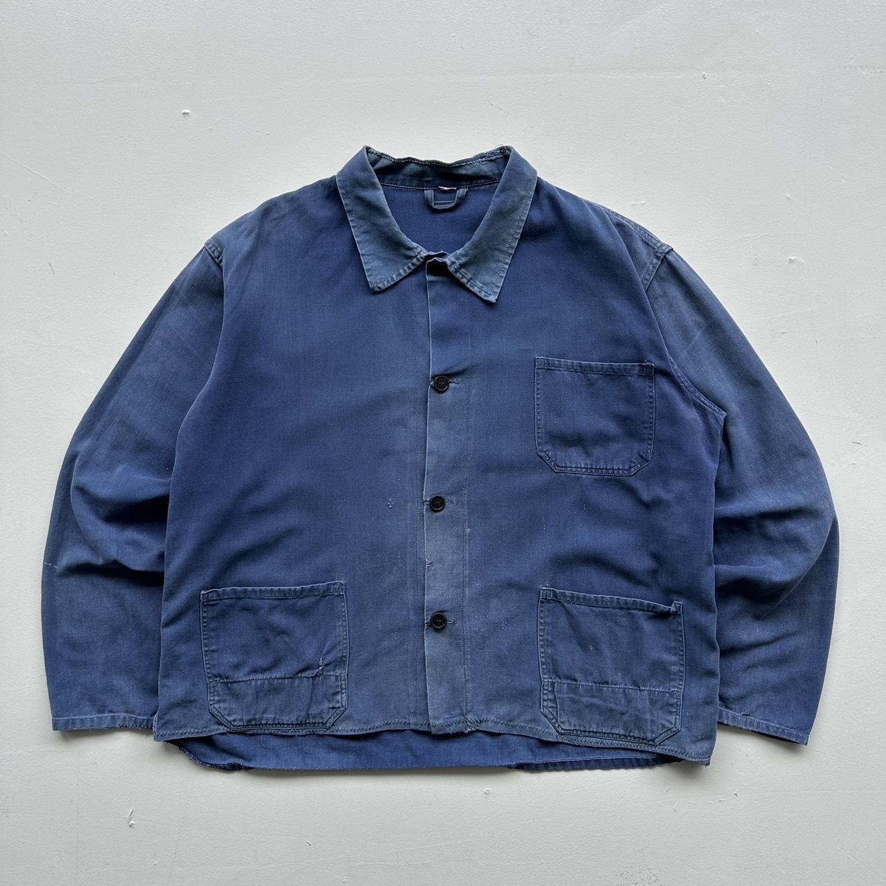 Faded Blue French Workwear 70’s Vintage Chore Jacket CH005 - XL Boxy