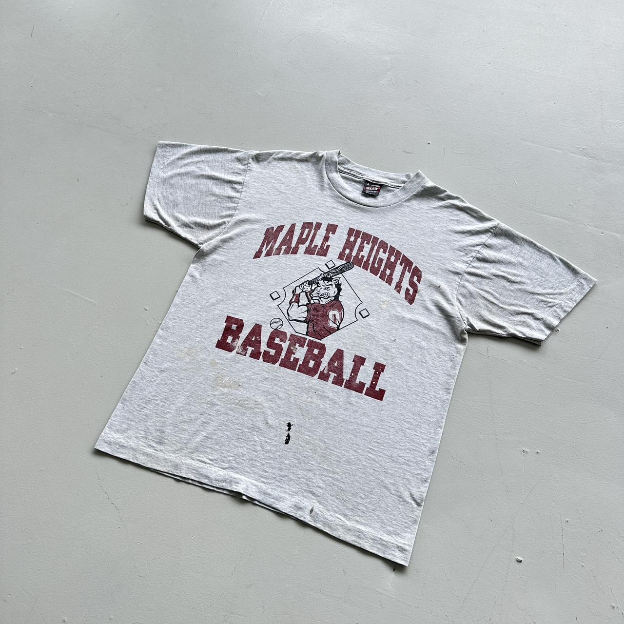 Grey Maple Heights Thrashed Baseball Vintage T-shirt - Large