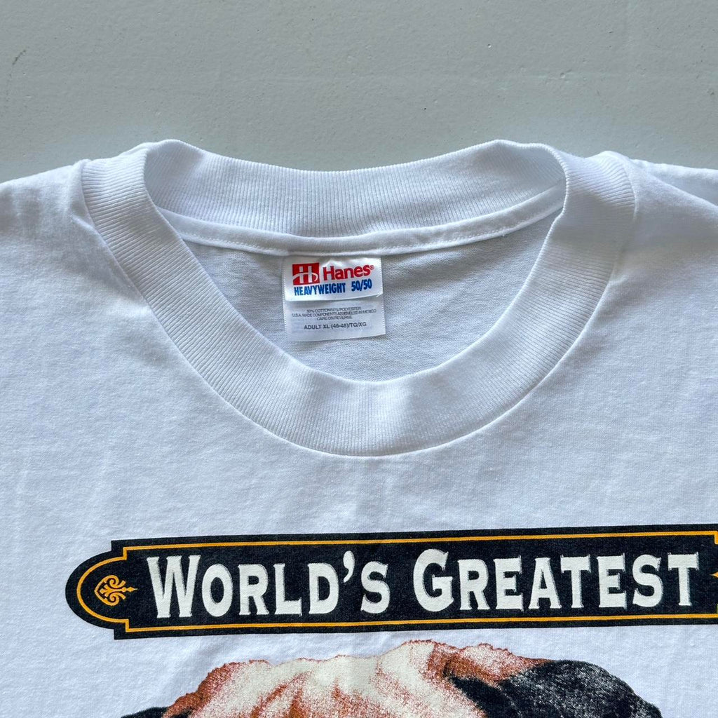 White Worlds Greatest Pug Vintage 90's T-shirt - XL