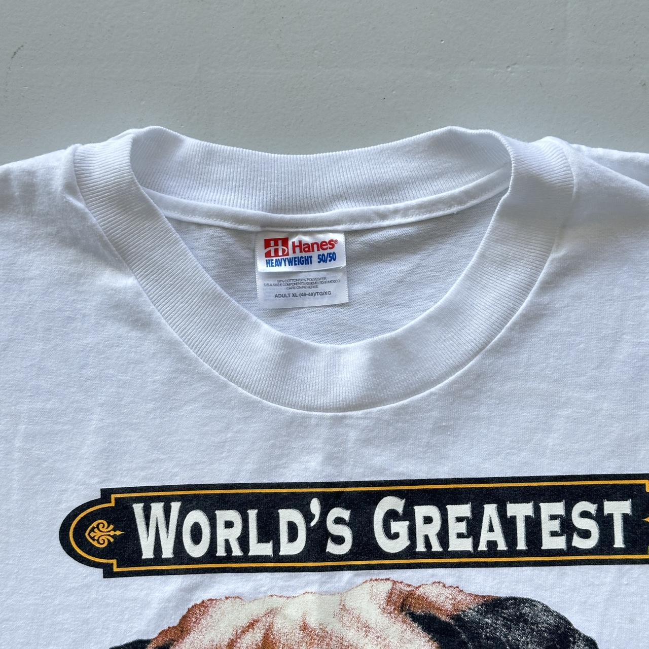 White Worlds Greatest Pug Vintage 90's T-shirt - XL