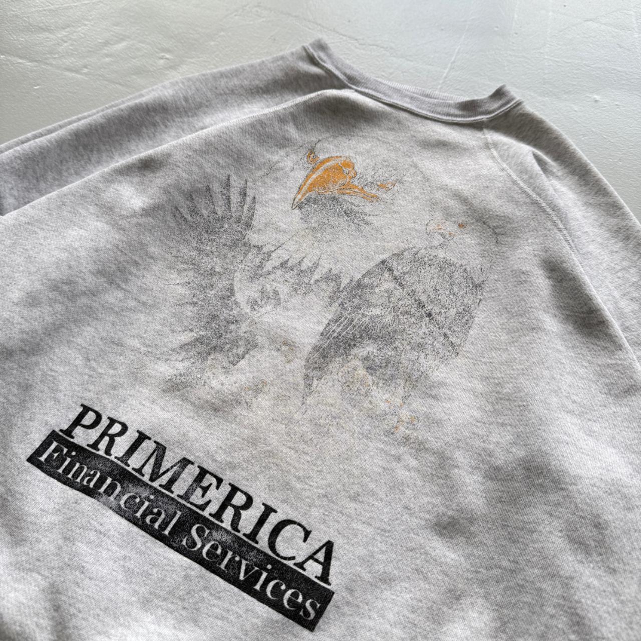 Grey Bald Eagle 90’s Vintage Primerica Graphic Sweatshirt - XL