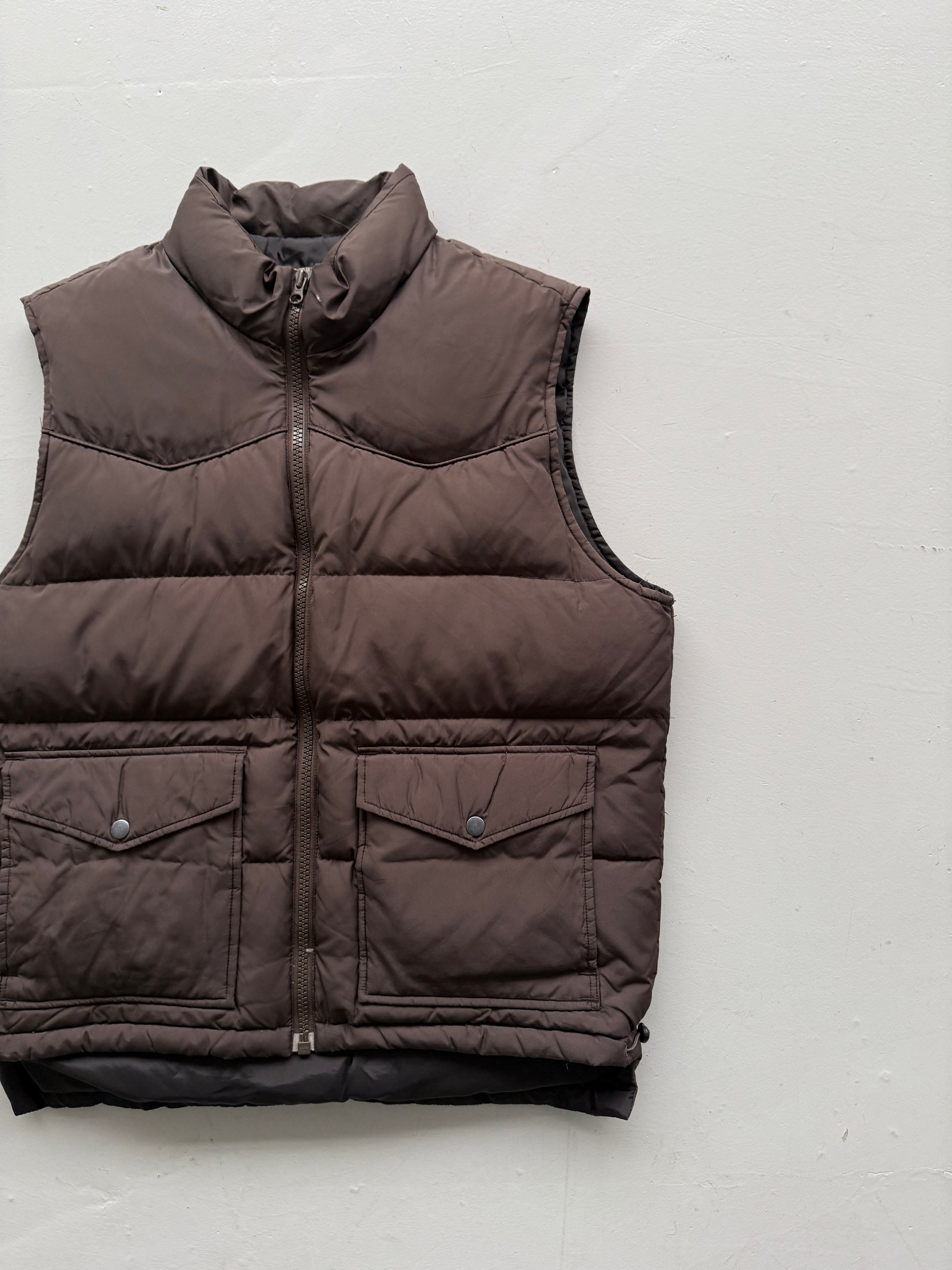 Brown Old Navy 00's Vintage Insulated Puffer Vest - Medium