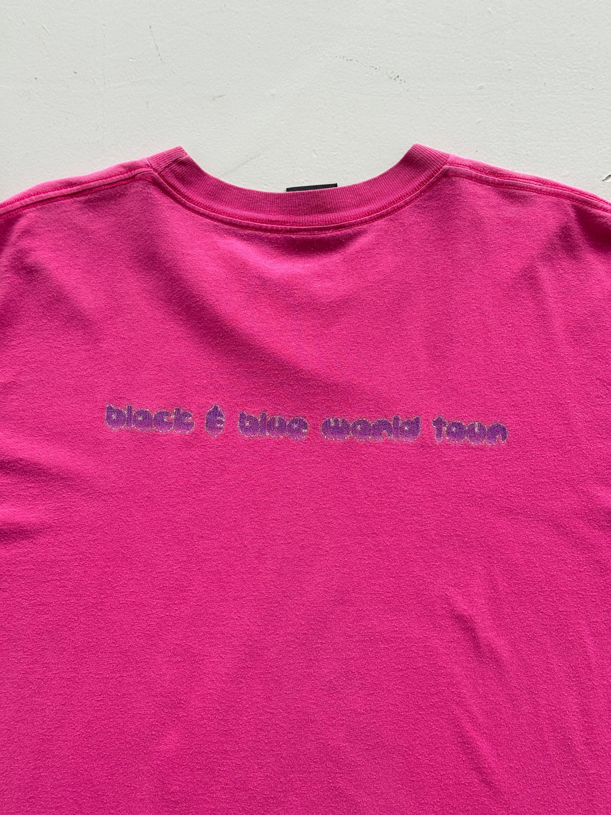 Pink Backstreet Boys 90's Vintage Giant Label Graphic Band T-Shirt - Large