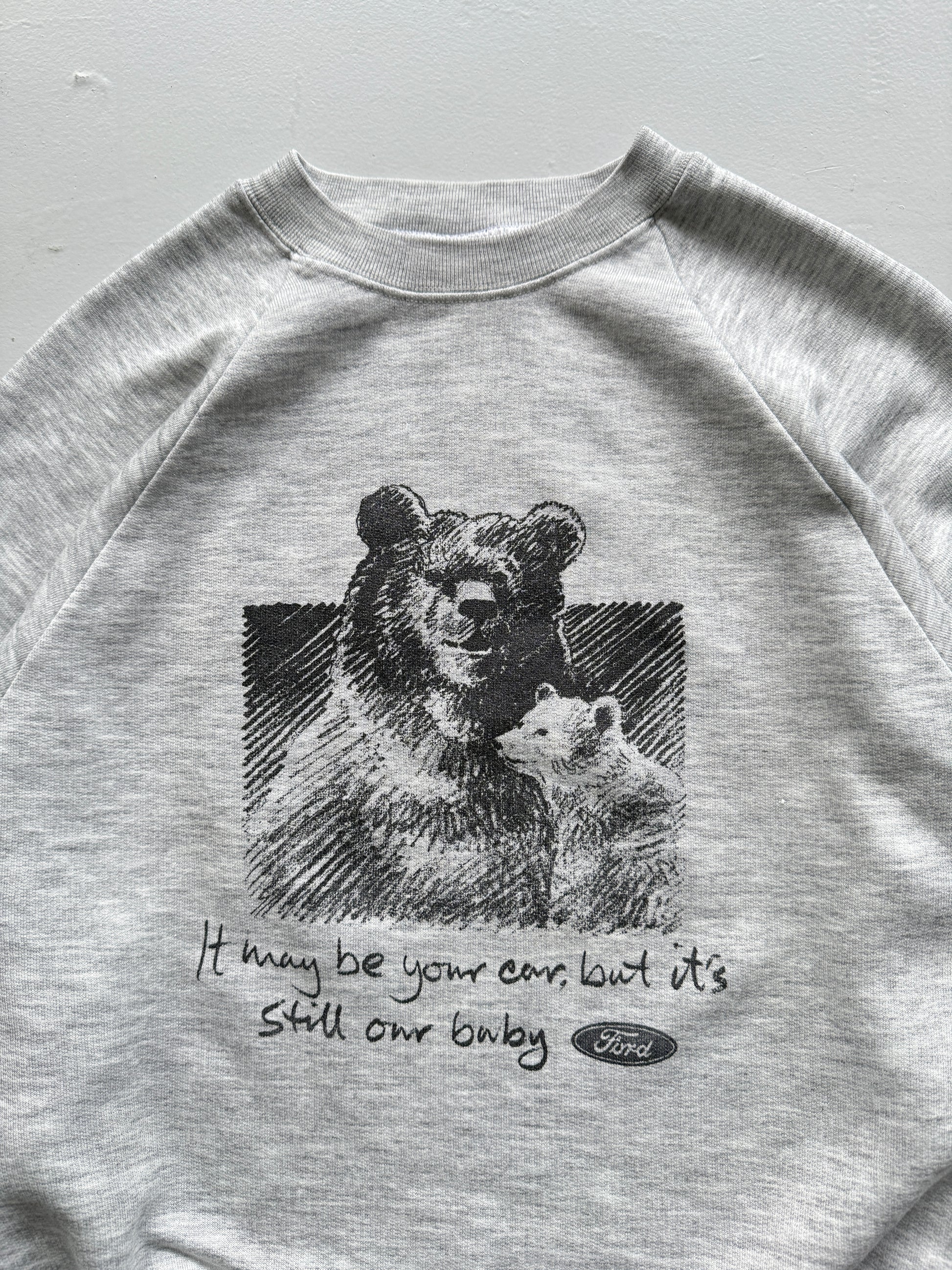 Grey Ford 90's Vintage Graphic Slogan Sweatshirt Jumper - Small