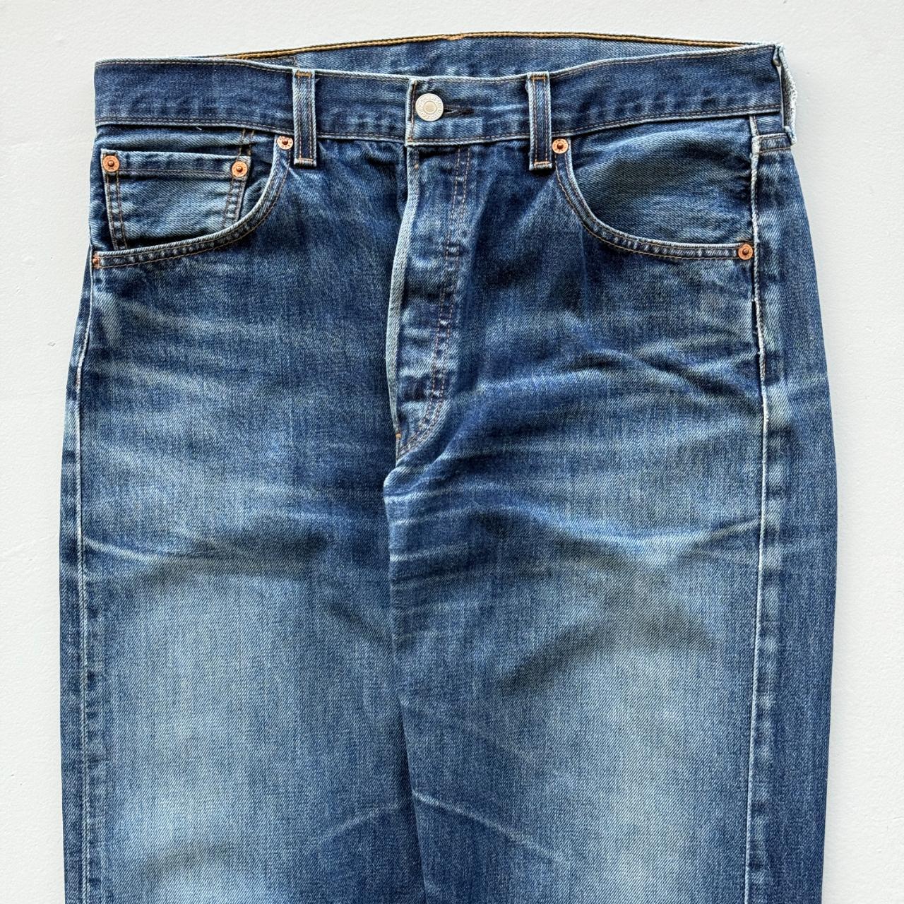 Navy Blue Levi's 501 Denim Straight Leg 90's Vintage Jeans - 32” x 29”