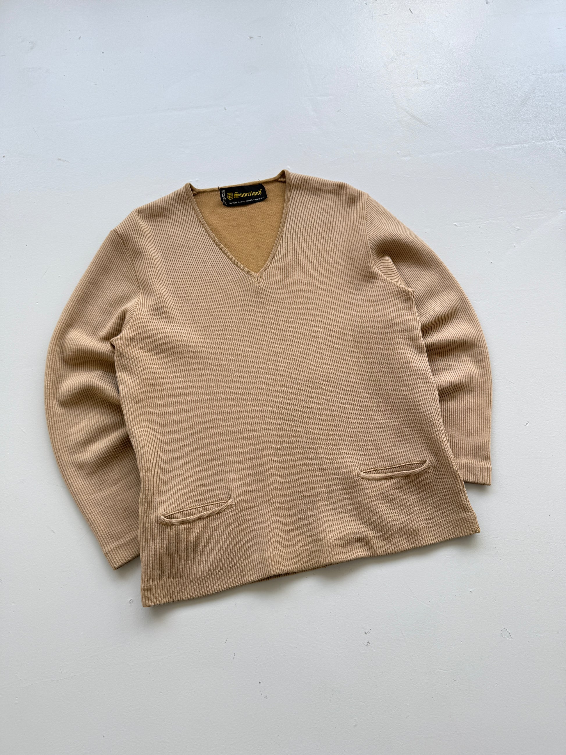 Sumerland British Isles Made in Jersey 70's Vintage Wool Knit Jumper - Small/Med
