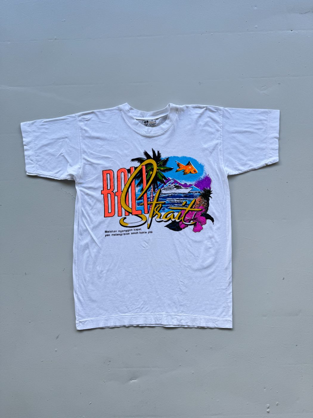 Bagus Bali Strait Tourist Graphic 90's Vintage Single Stitch T-Shirt - Medium