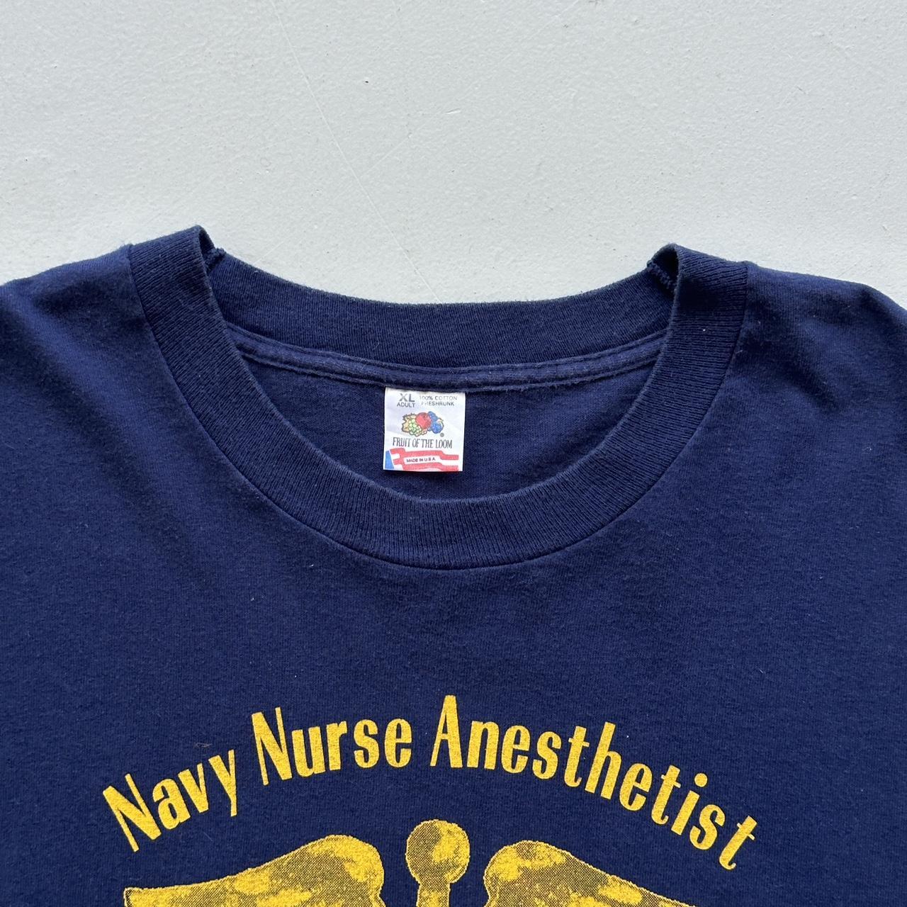 Navy Anesthetist Vintage 90's T-shirt - XL