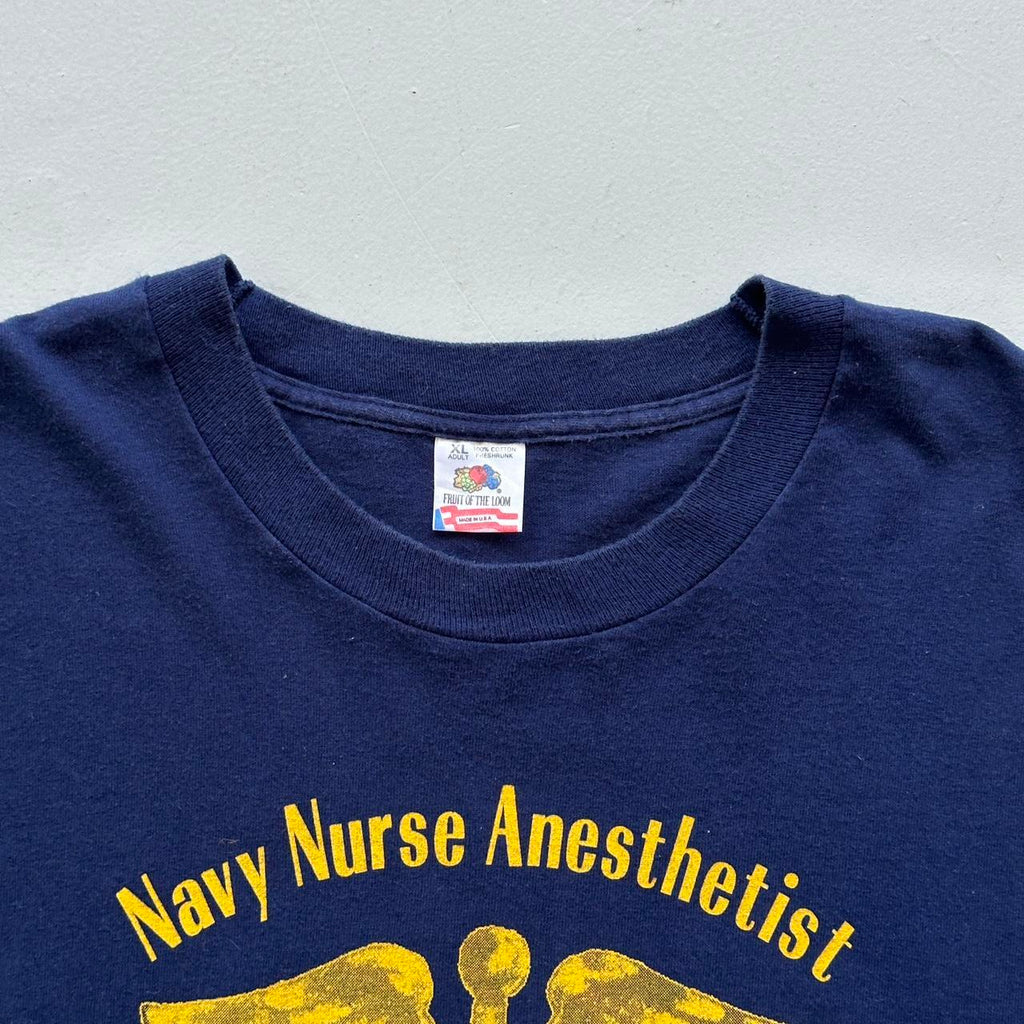 Navy Anesthetist Vintage 90's T-shirt - XL