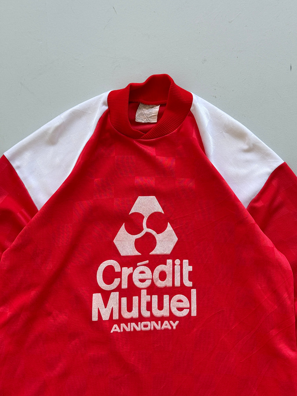 Red Crédit Mutuel 90's Vintage Long Sleeve Football Shirt- Medium