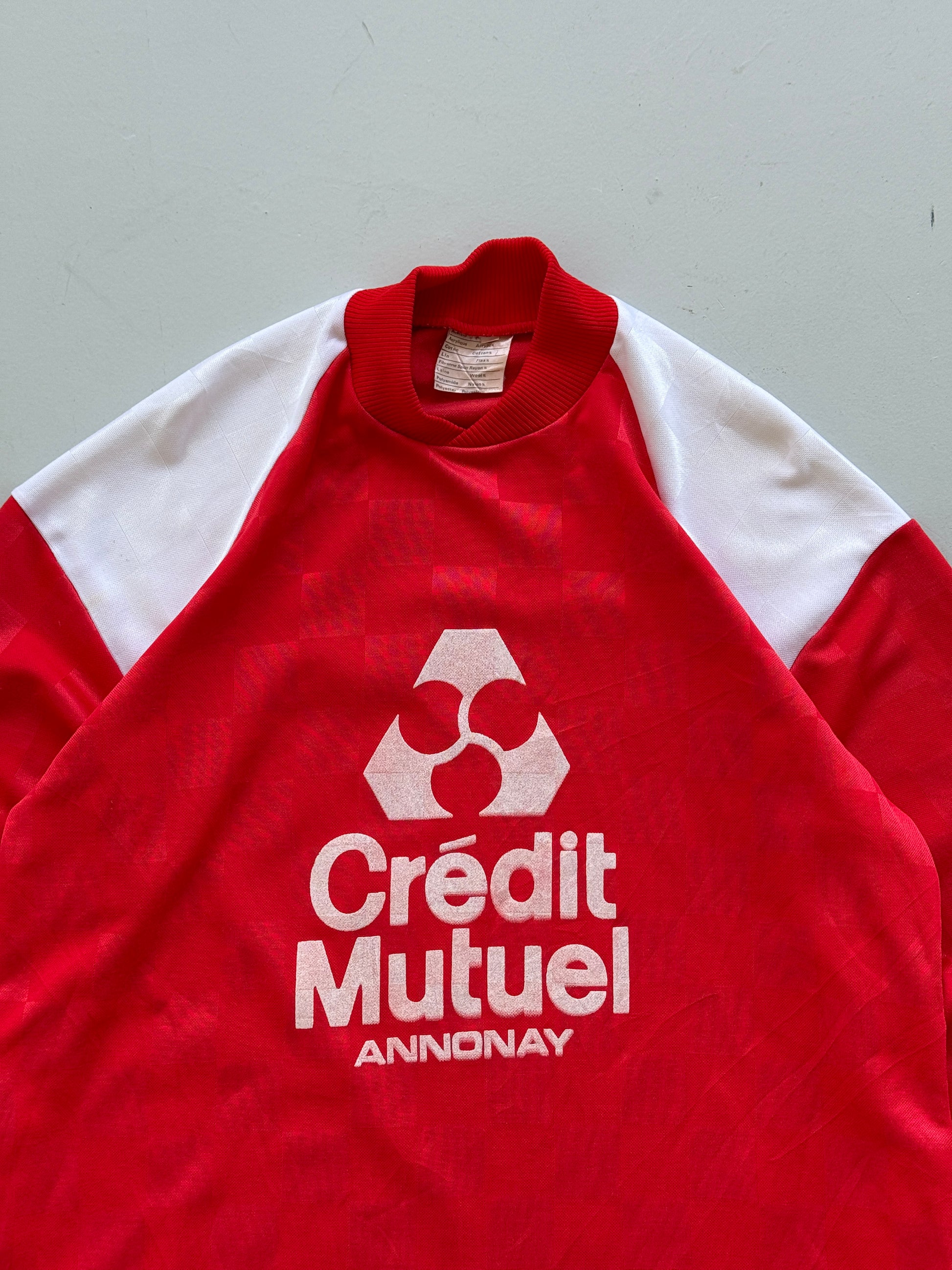Red Crédit Mutuel 90's Vintage Long Sleeve Football Shirt- Medium