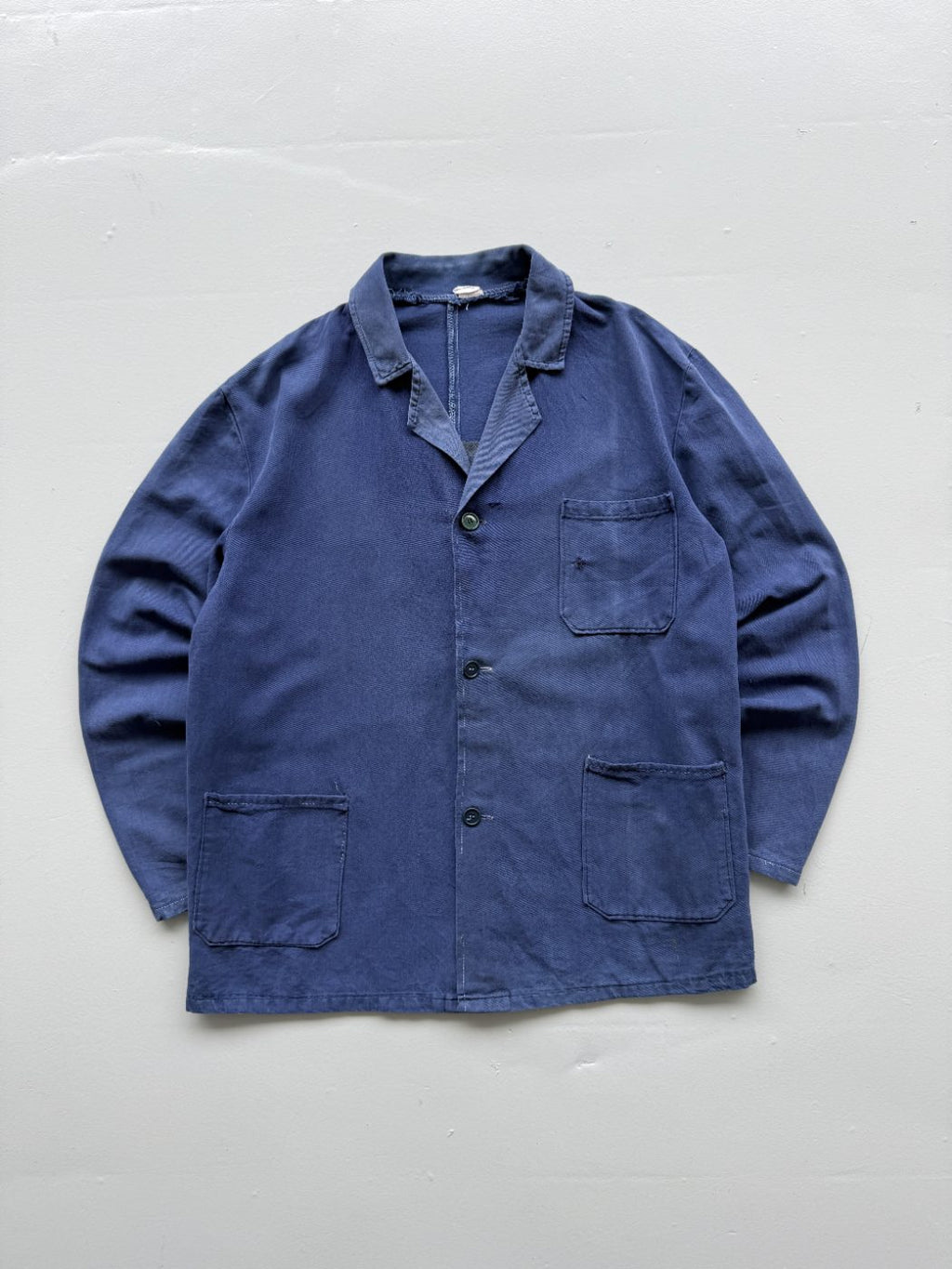 French Indigo Blue Vintage Chore Jacket CH241 - Medium