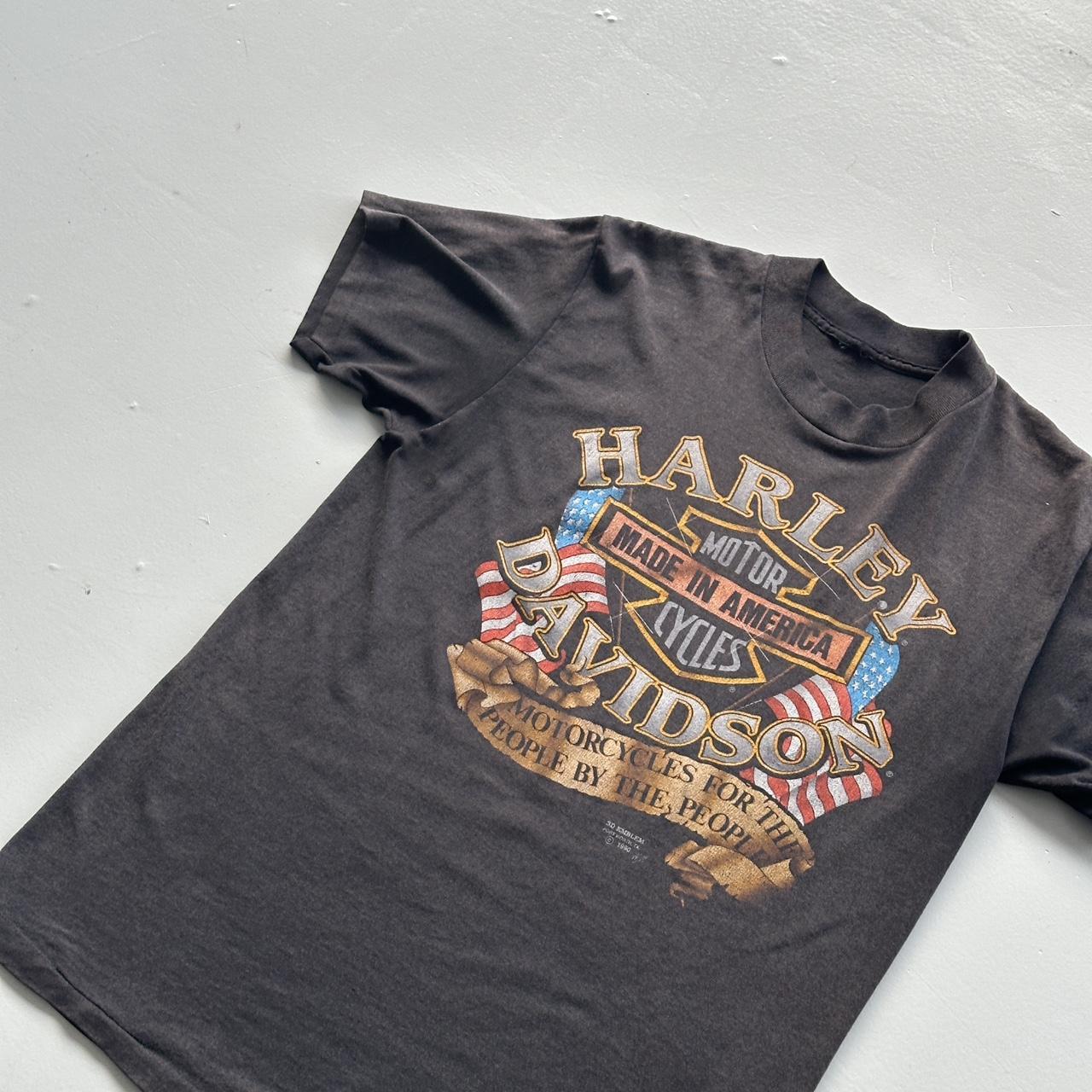 Black Harley Davidson 3D Emblem Rare 90’s Vintage T-shirt - Medium