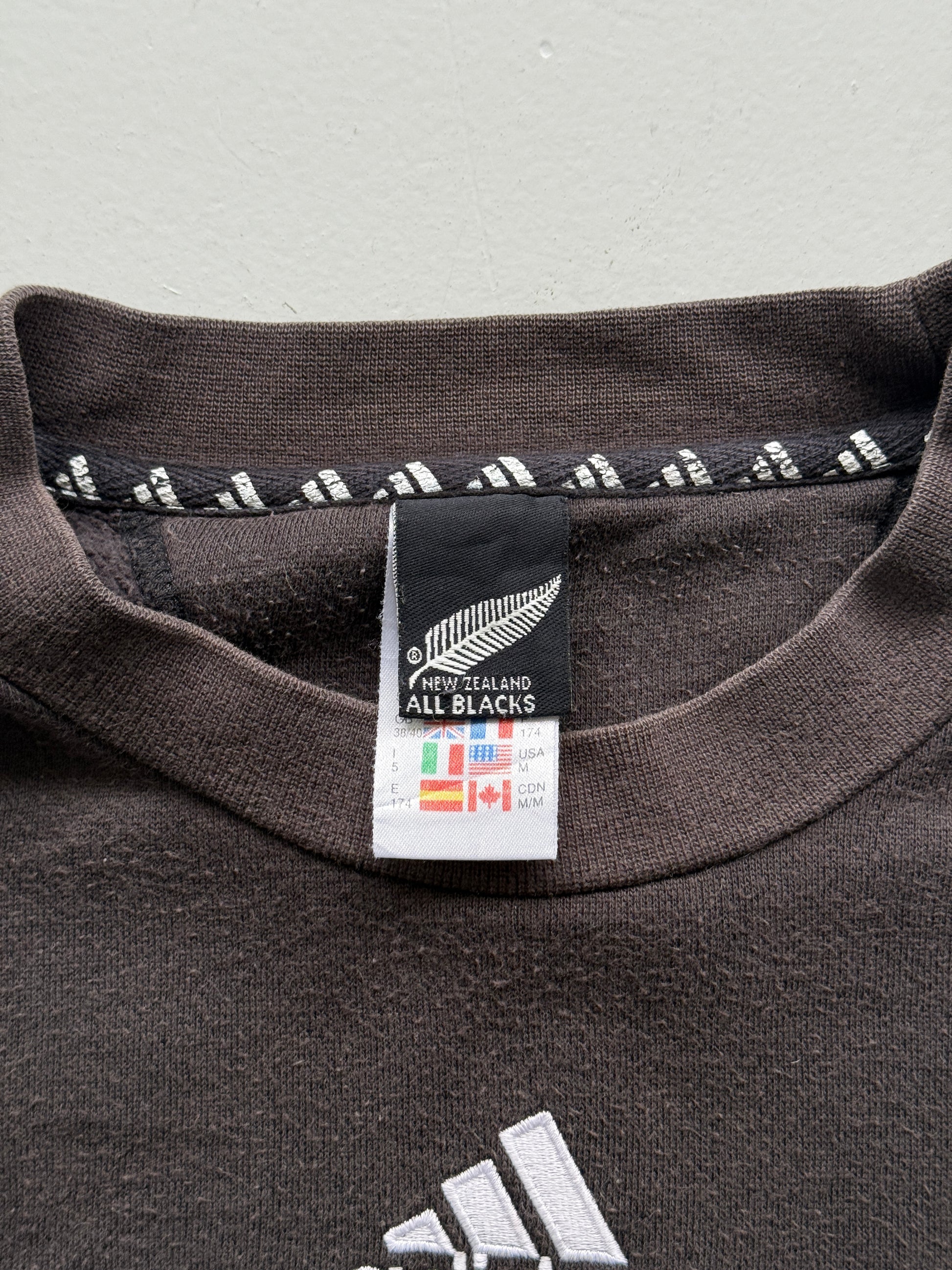 Black New Zealand 1999 Adidas All Blacks Rugby Training Sweatshirt - Medium