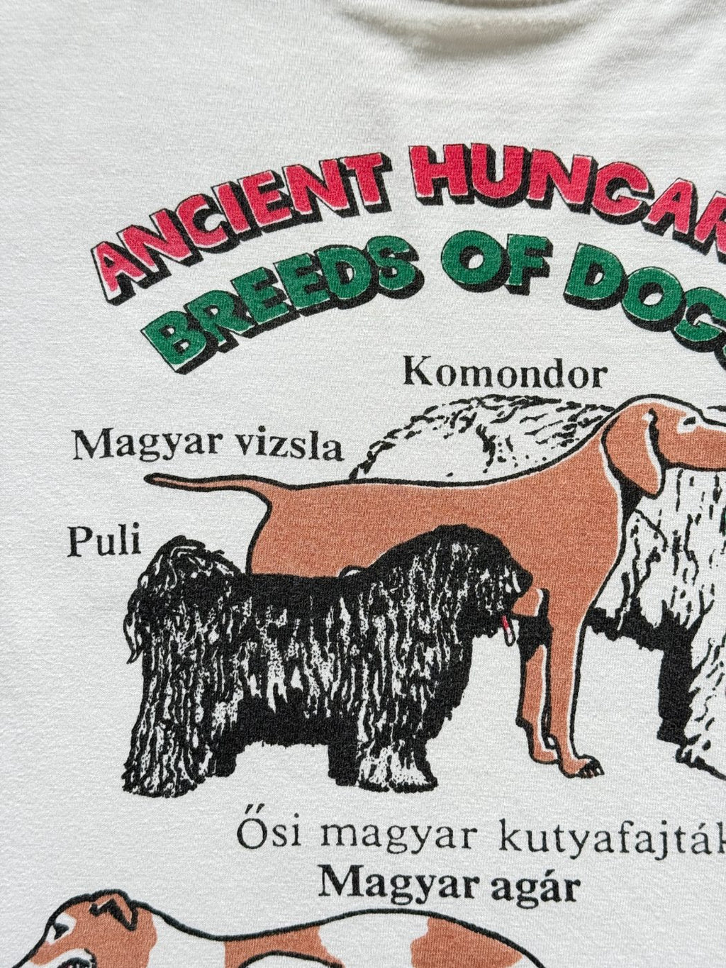 Ancient Hungarian Breeds of Dogs Vintage Graphic T-Shirt - Medium