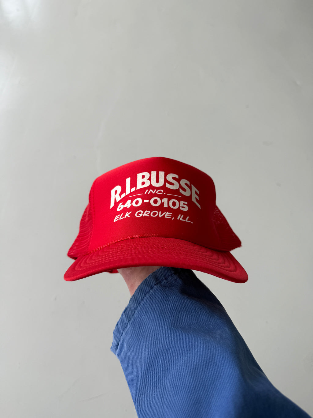 Red R.I.Busse Vintage Americana Foam and Mesh SnapBack Trucker Cap