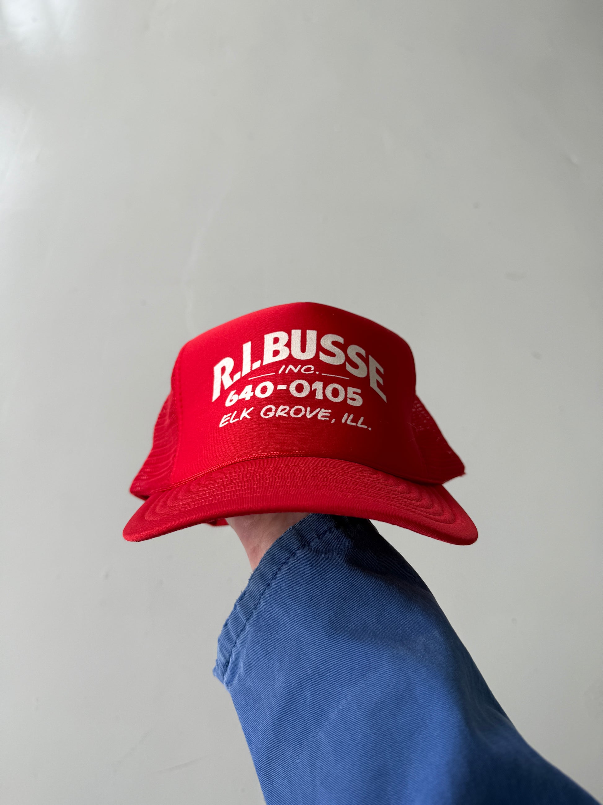Red R.I.Busse Vintage Americana Foam and Mesh SnapBack Trucker Cap