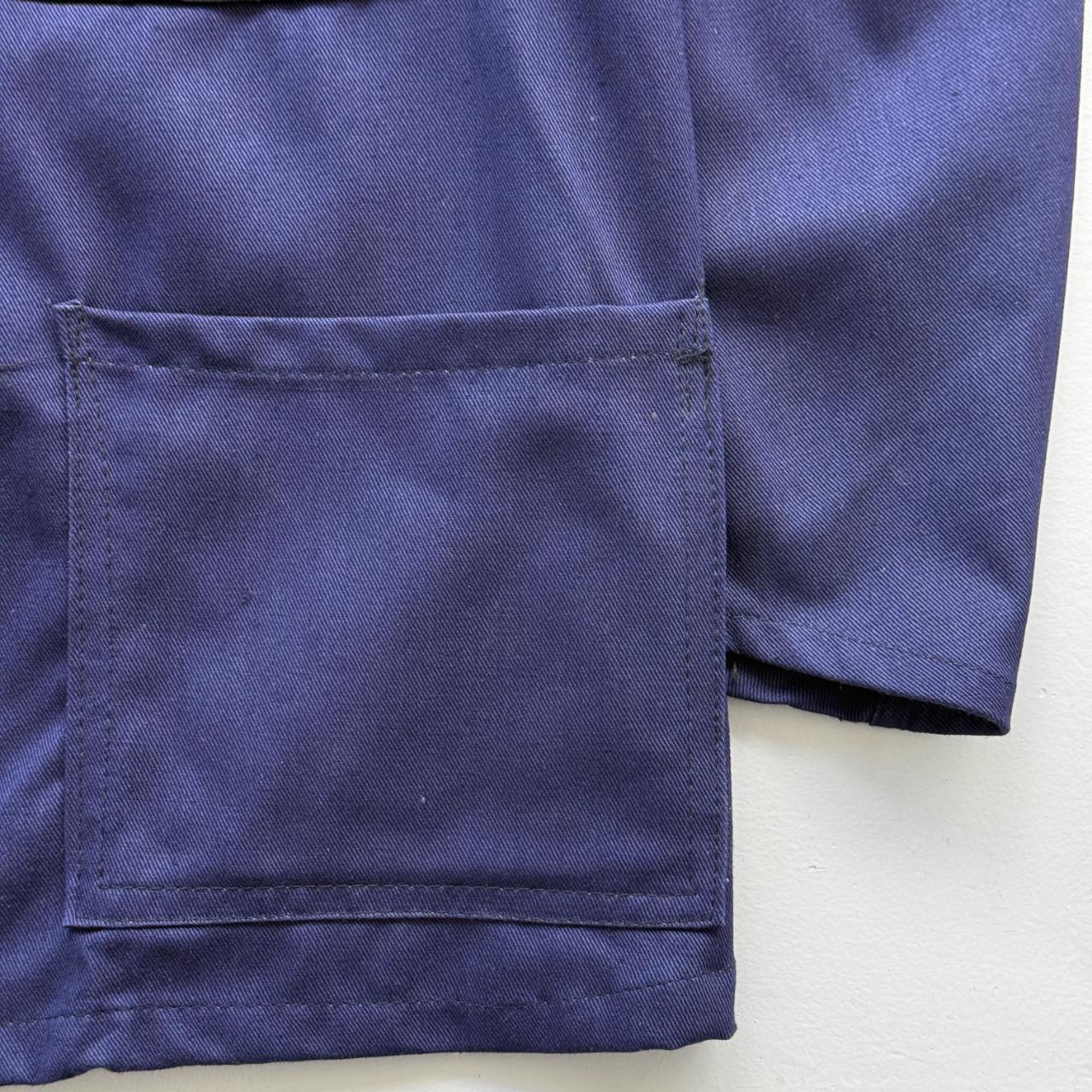 Indigo Blue WMO Made in Britain Deadstock Workwear 60's Chore Jacket Shirt - Large