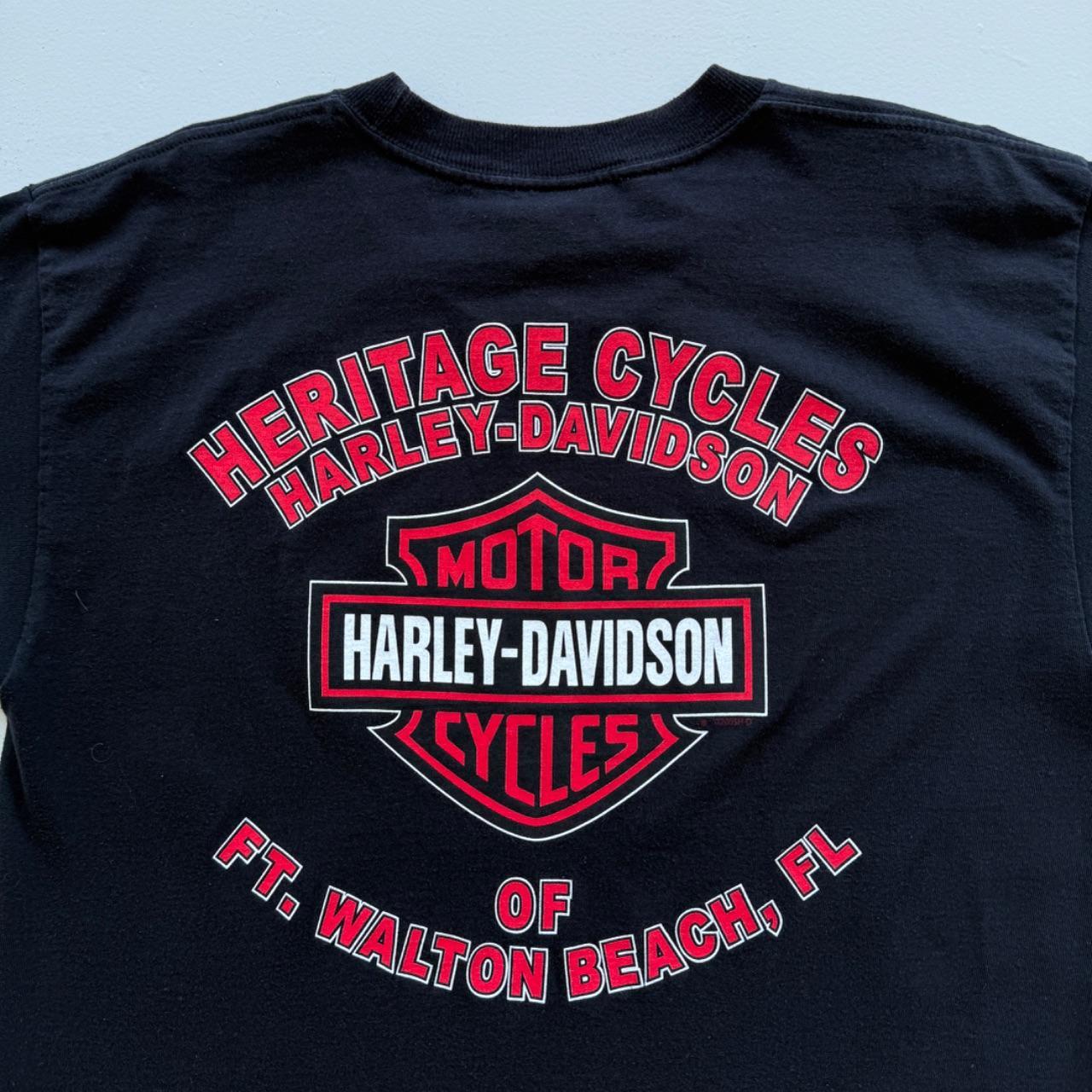 Black Harley Davidson 90s Vintage Graphic T-shirt - Large