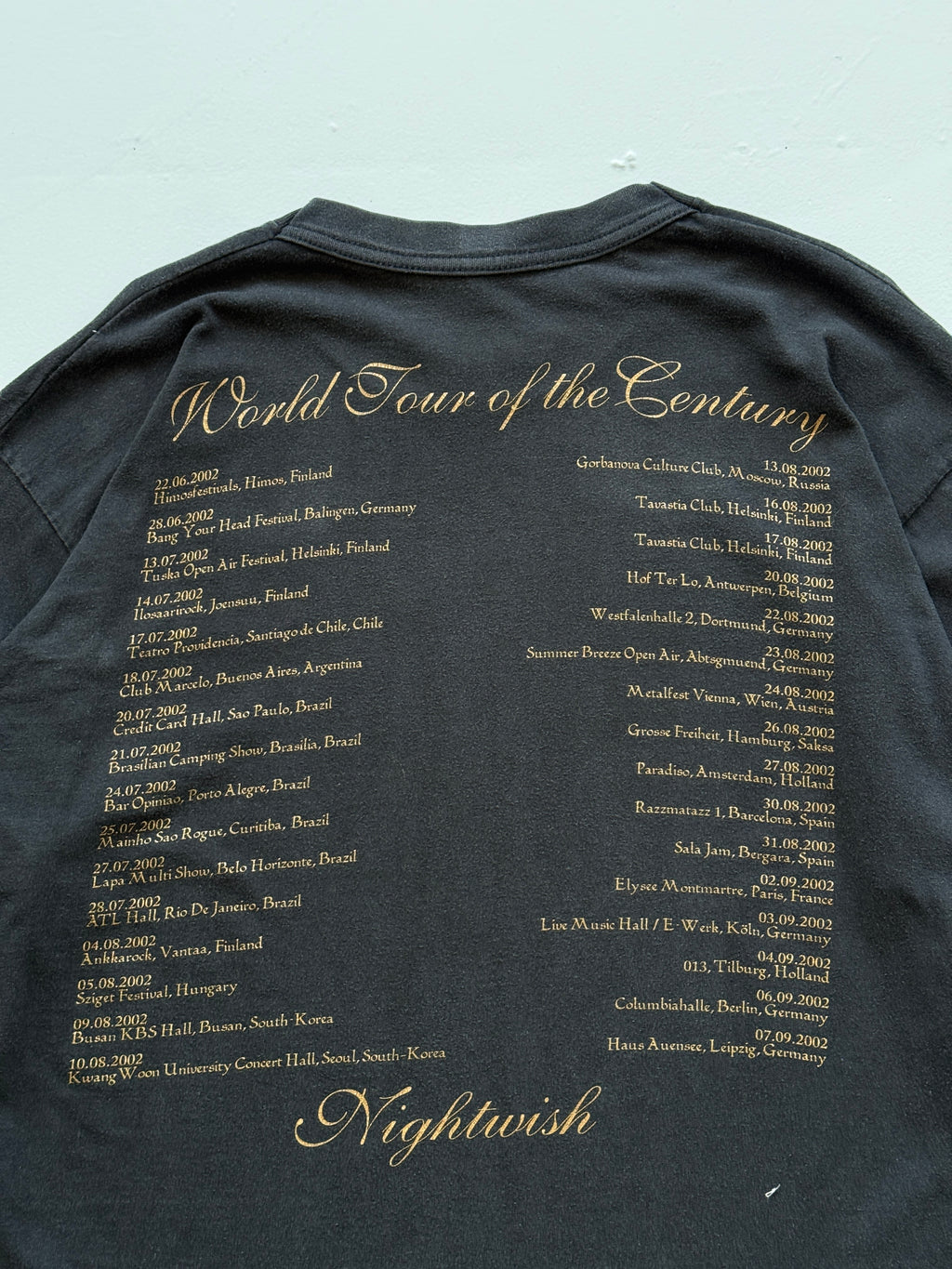 Black Nightwish Century Child 2002 World Tour Vintage Long Sleeve Graphic T-Shir