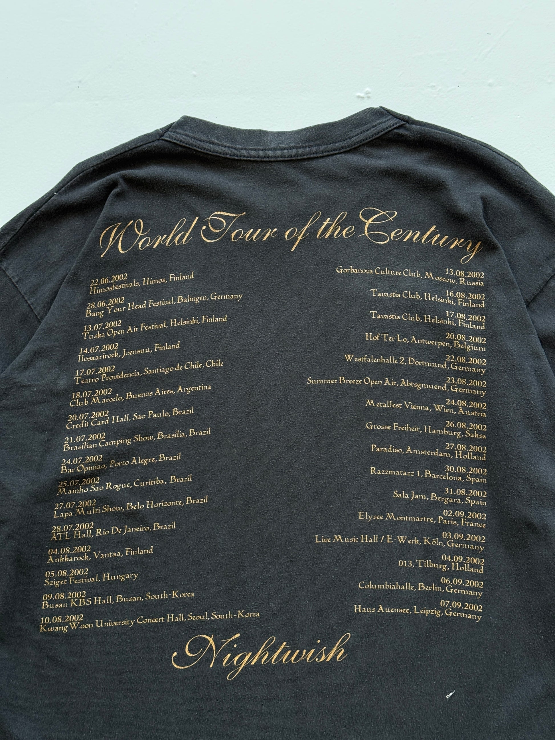 Black Nightwish Century Child 2002 World Tour Vintage Long Sleeve Graphic T-Shir