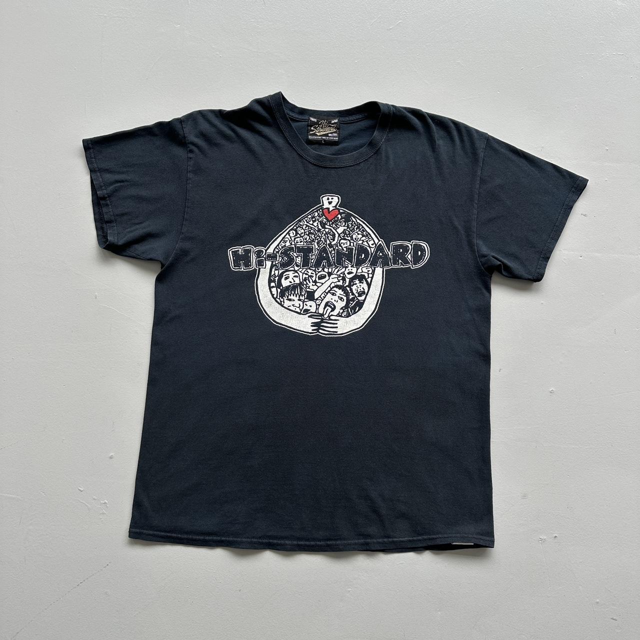 Black Hi-Standard Tokyo Japanese Record Label Rare 90s Vintage Graphic T-Shirt - Large