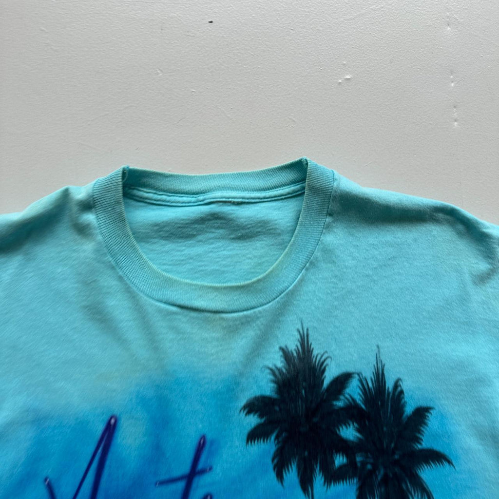 Blue Airbrushed Monte Tourist 90s Vintage T-shirt - XL