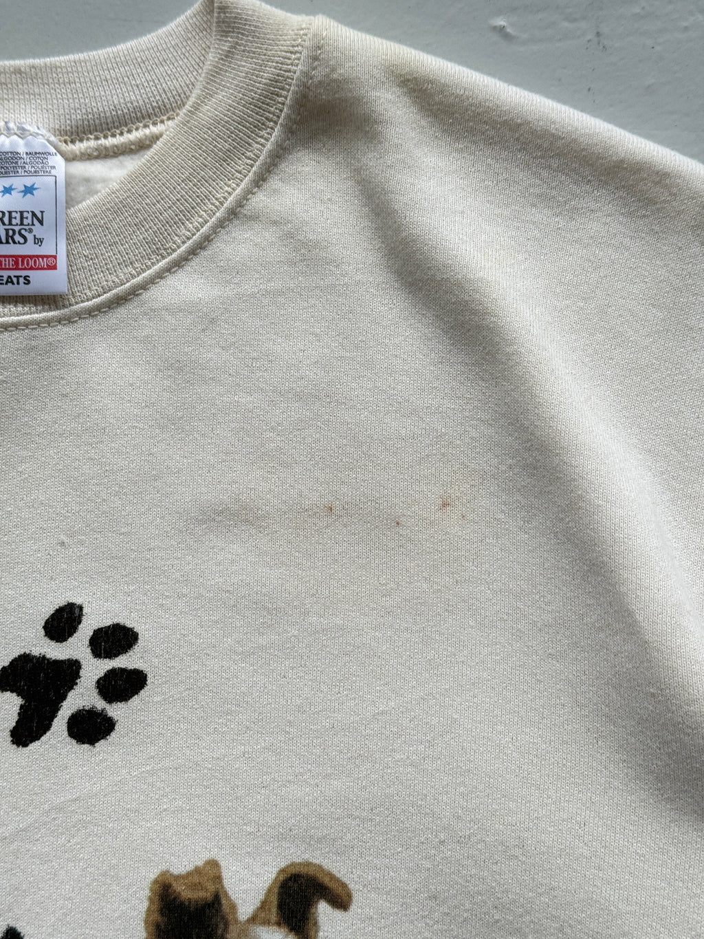Beige Wire Fox Terrier 90's Vintage Graphic Novelty Sweatshirt Jumper - Medium