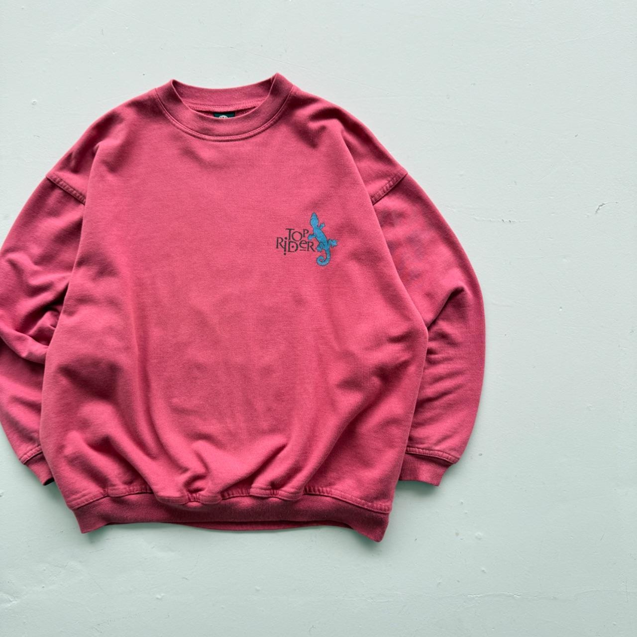 Pink Top Rider 80’s Vintage Tribal Graphic Surf Sweatshirt - Large