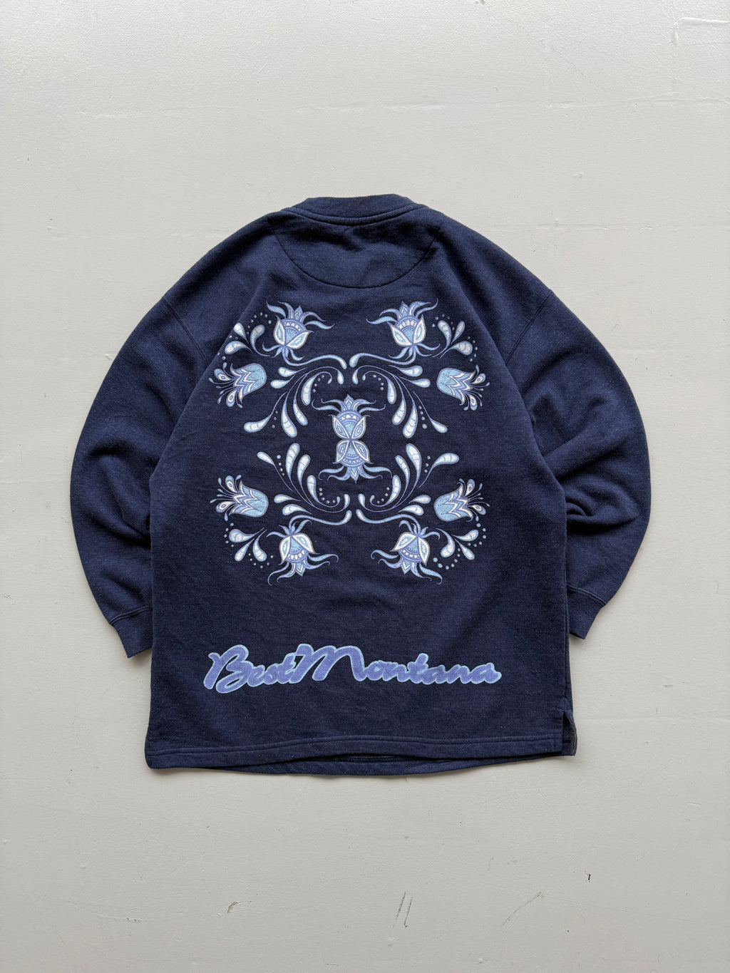 Navy Blue Boot Montana 90's Vintage Graphic Surfer Sweatshirt Jumper - Small