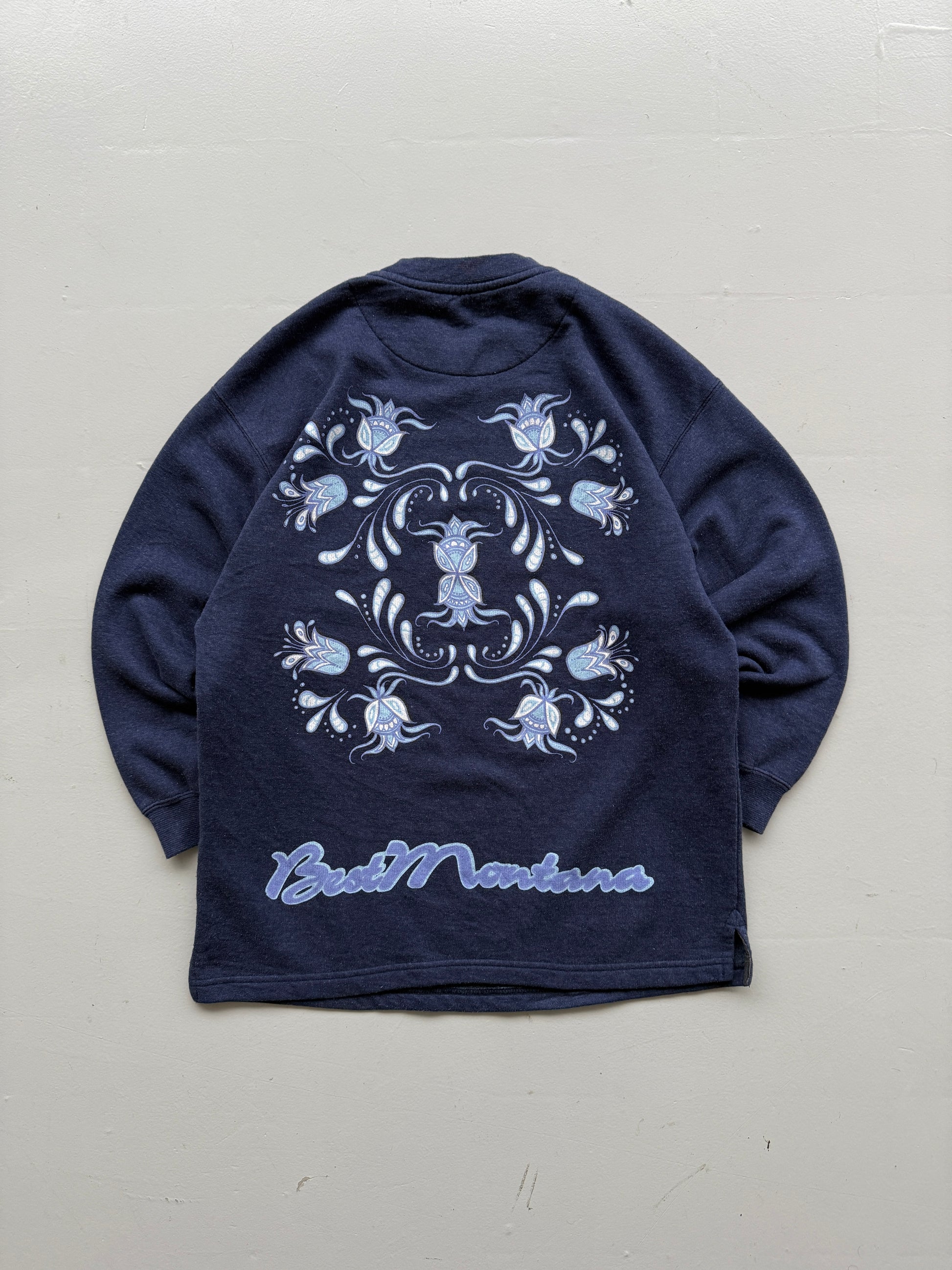 Navy Blue Boot Montana 90's Vintage Graphic Surfer Sweatshirt Jumper - Small