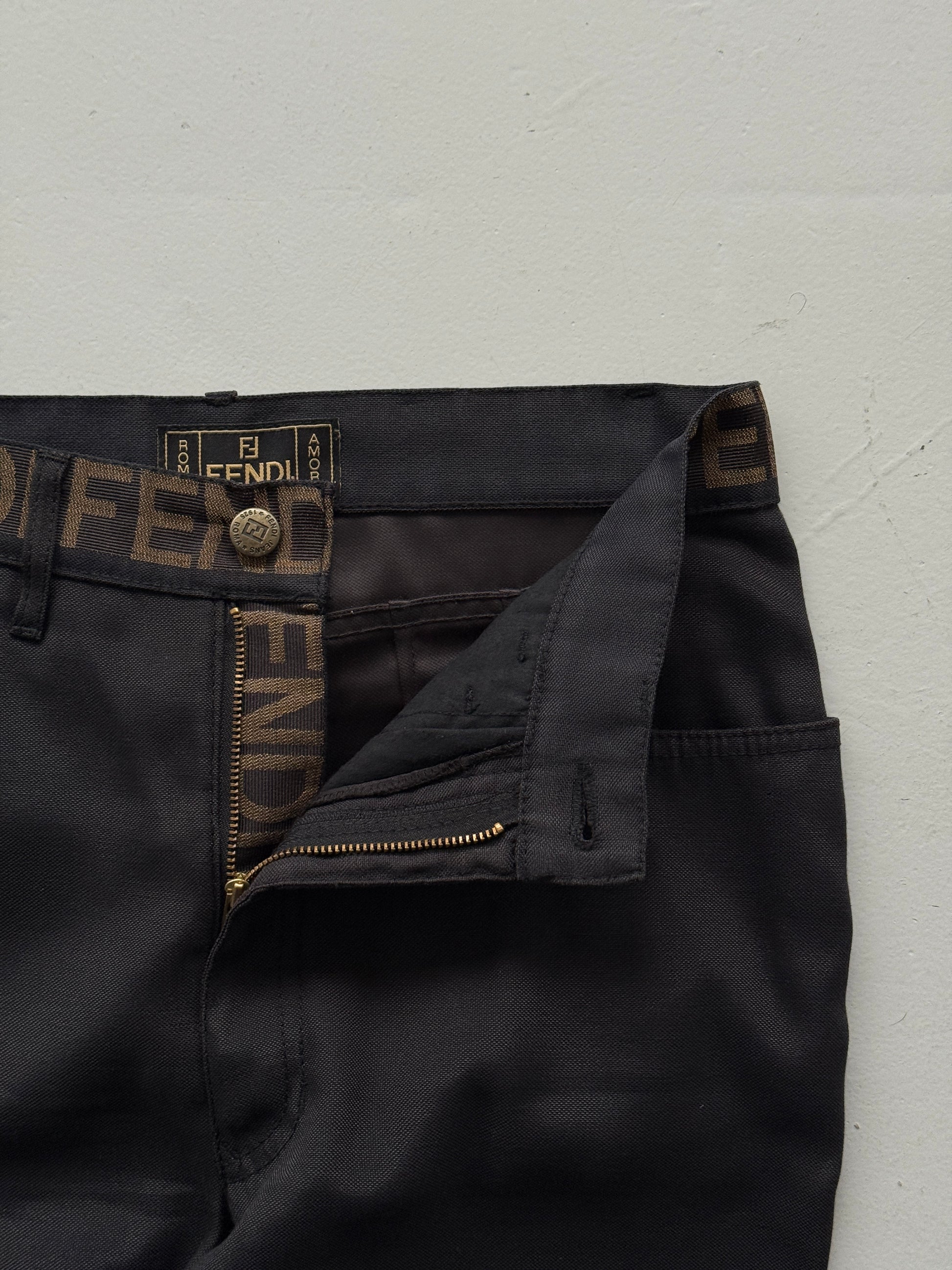 Black Fendi Designer 90's Vintage Straight Leg Denim Jeans - W30 x L28