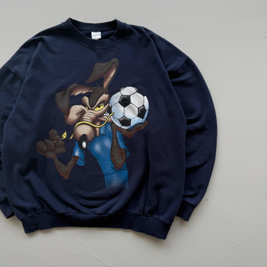 Navy Blue Wiley Coyote 90’s Disney Vintage Graphic Sweatshirt - Medium