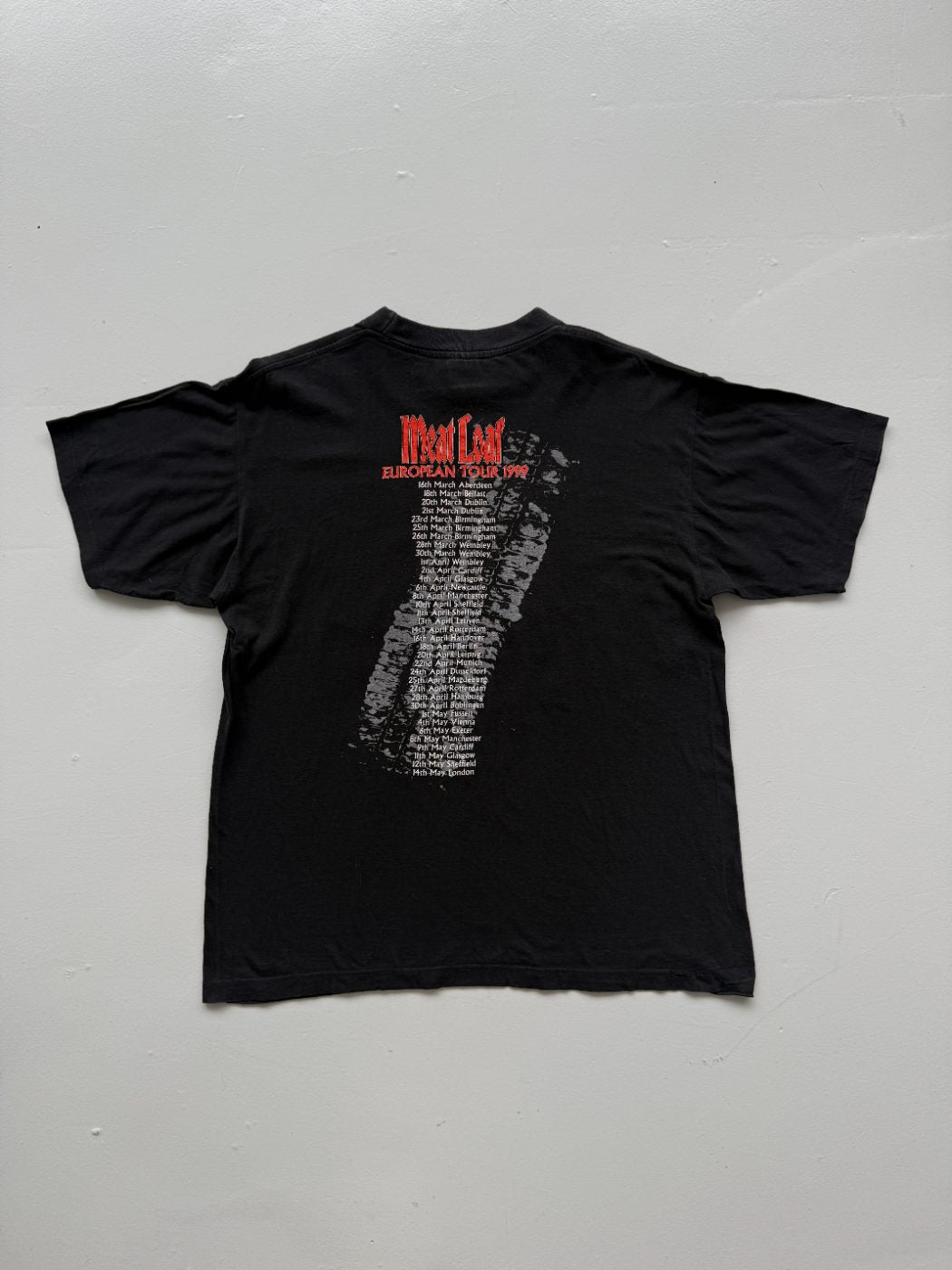 Meat Loaf European Tour Rare 1999 Vintage Graphic T-Shirt - Large