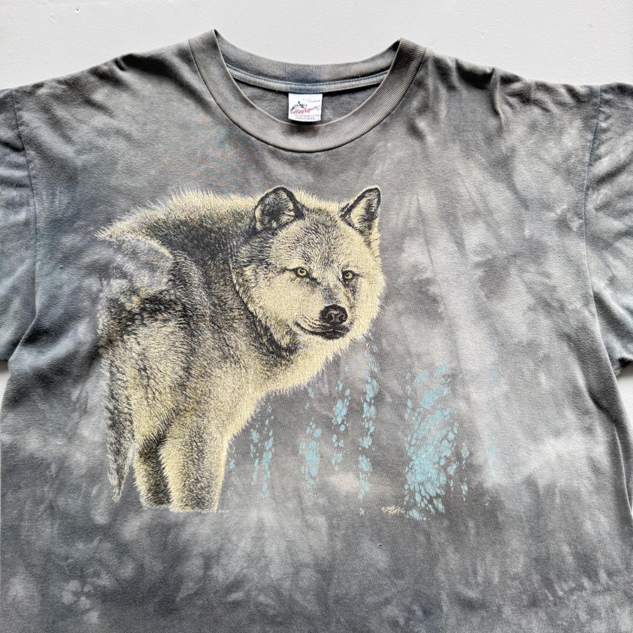 Faded Grey Wolf 90s Vintage Graphic T-Shirt - XL