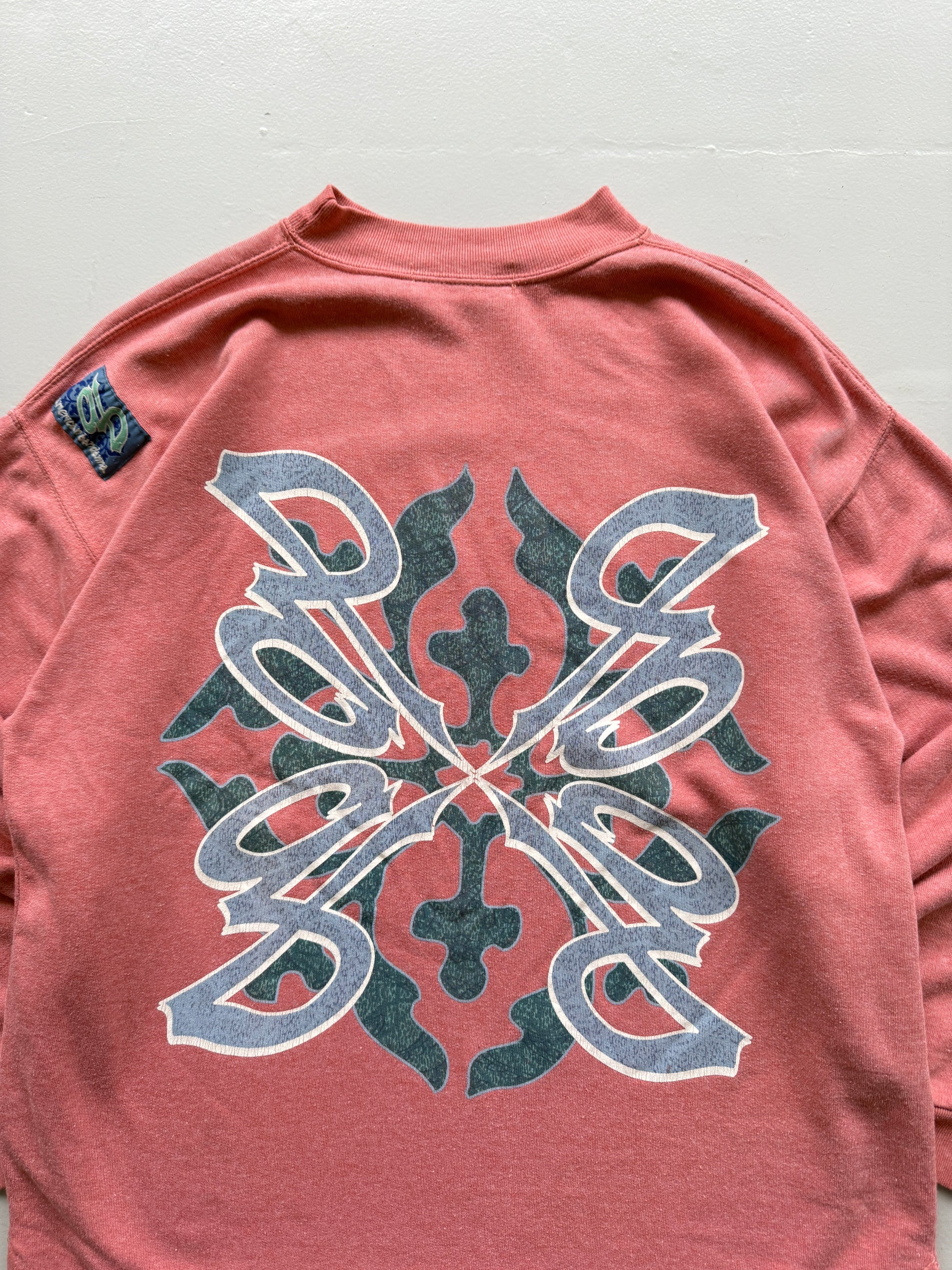 Pink American Bandana 90's Vintage Surfer Graphic Sweatshirt Jumper - Medium