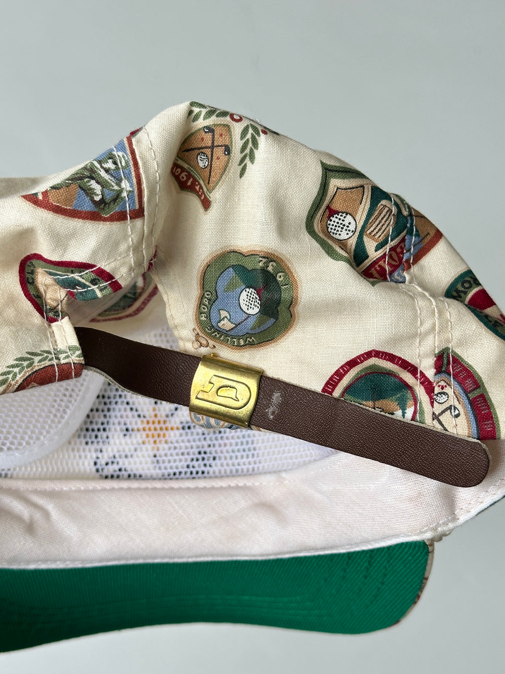 Cream Myrtle Beach Invitational Golf Vintage Leather Strap Trucker Cap