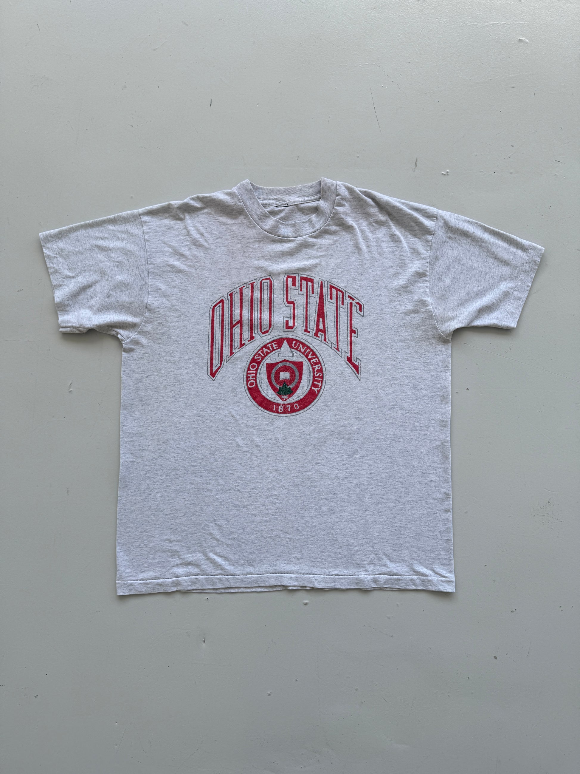Grey Ohio State 90's Vintage Collage Graphic Single Stitch T-Shirt - XL