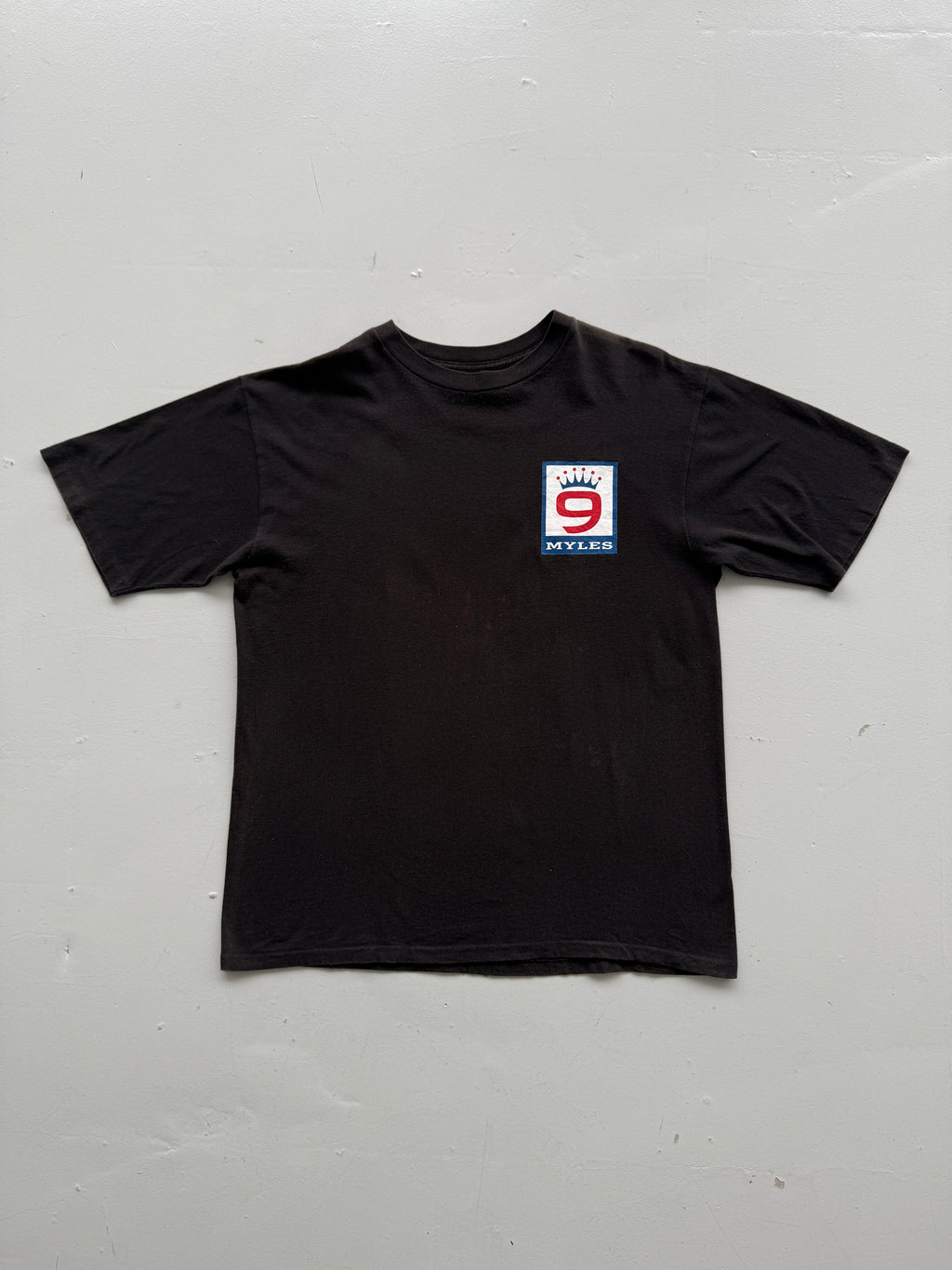 Black Myles 9 90's Vintage Single Stitch Graphic T-Shirt - XL