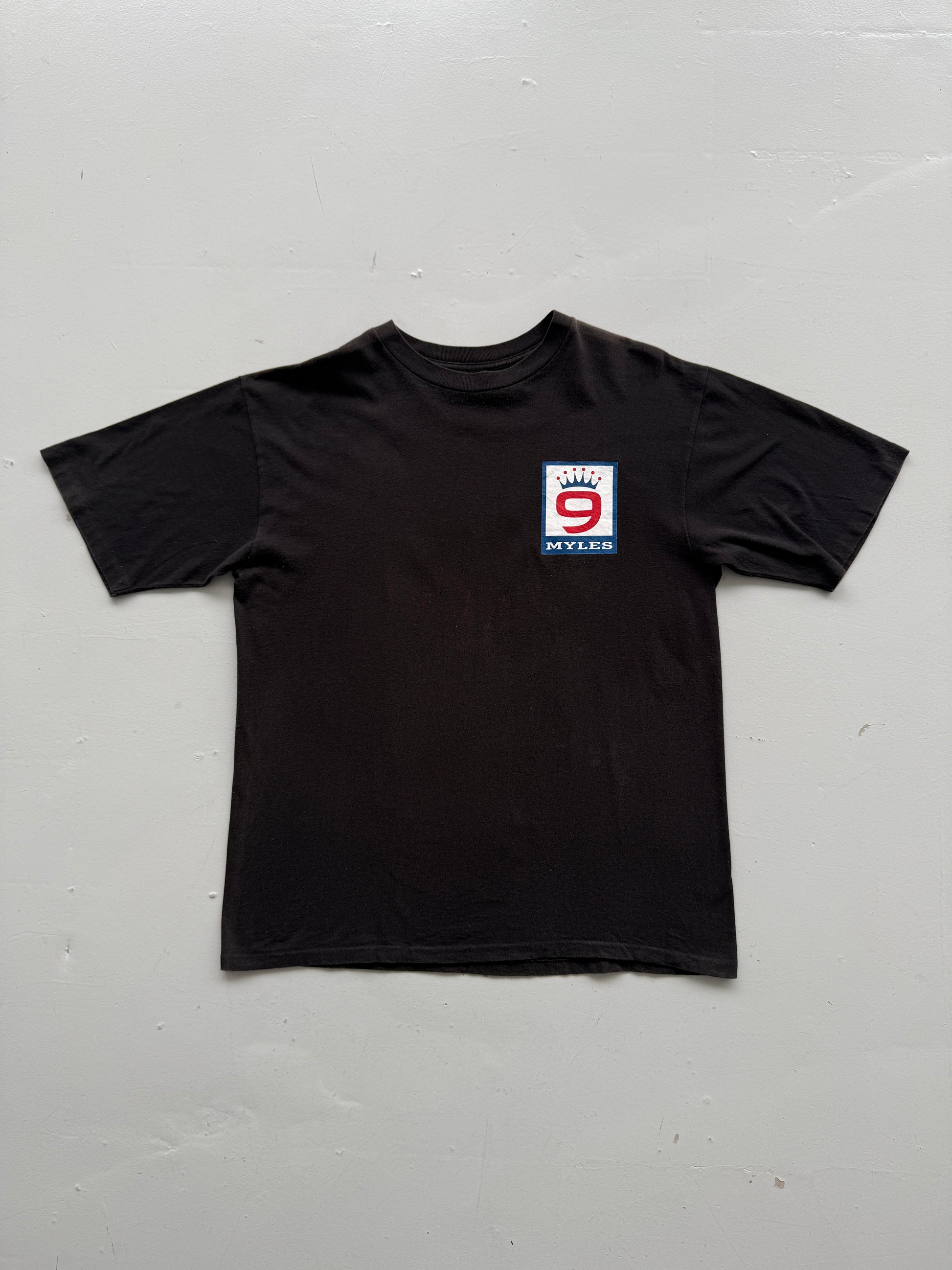Black Myles 9 90's Vintage Single Stitch Graphic T-Shirt - XL