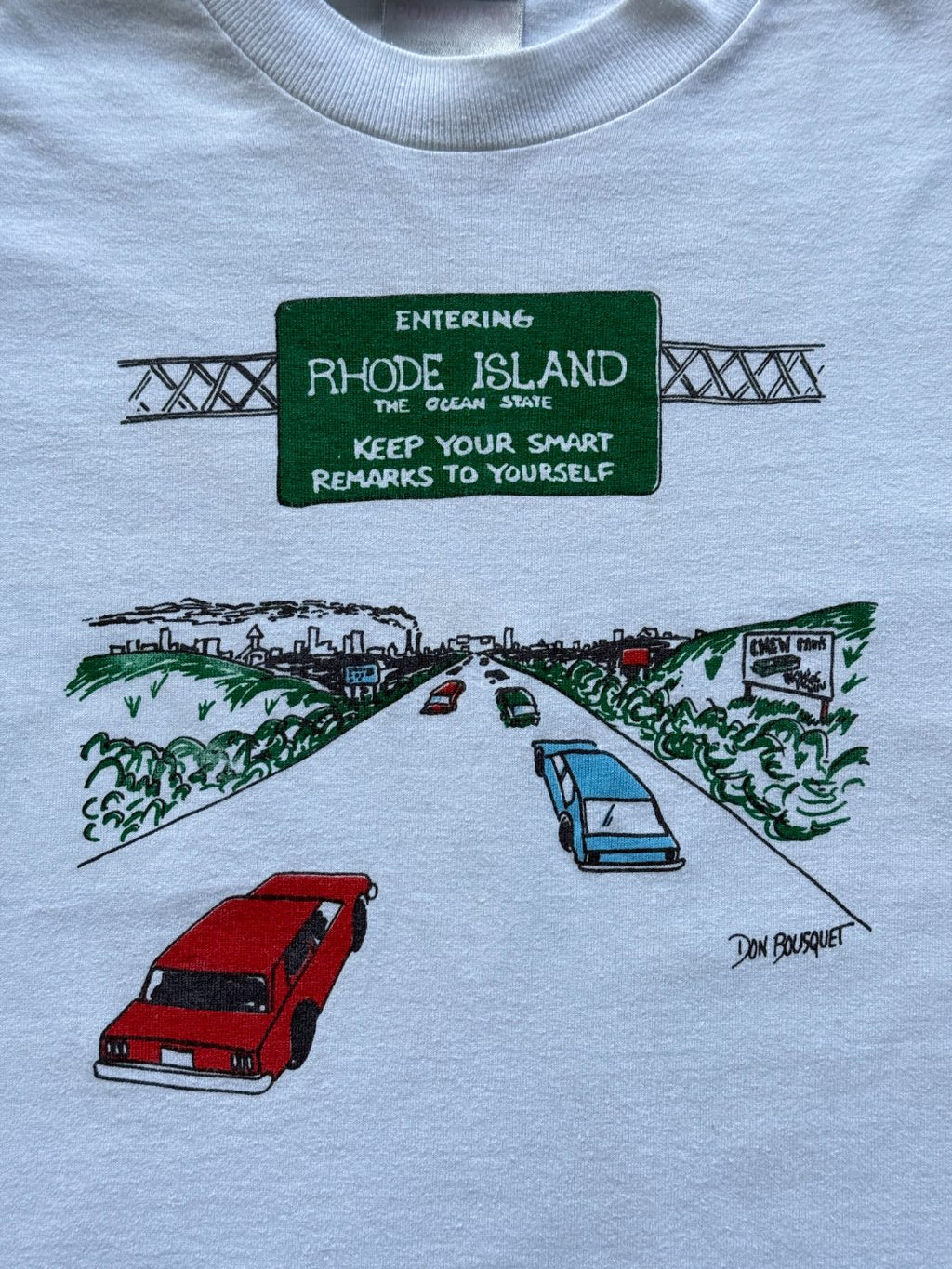 Oneita Rhode Island 'The Ocean State' Don Bousquet 90's Vintage Single Stitch Gr
